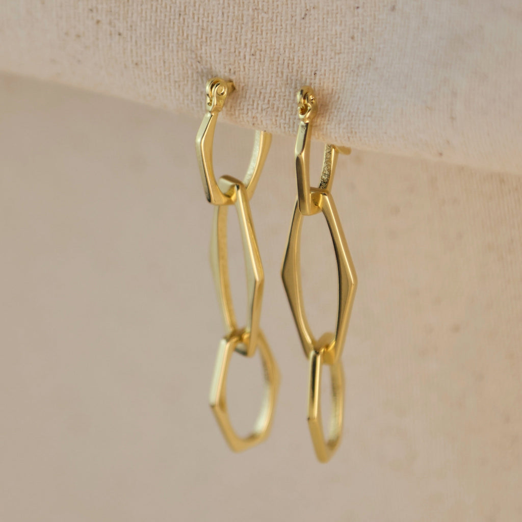 Gold Filled 18k Geometric Dangle Earrings