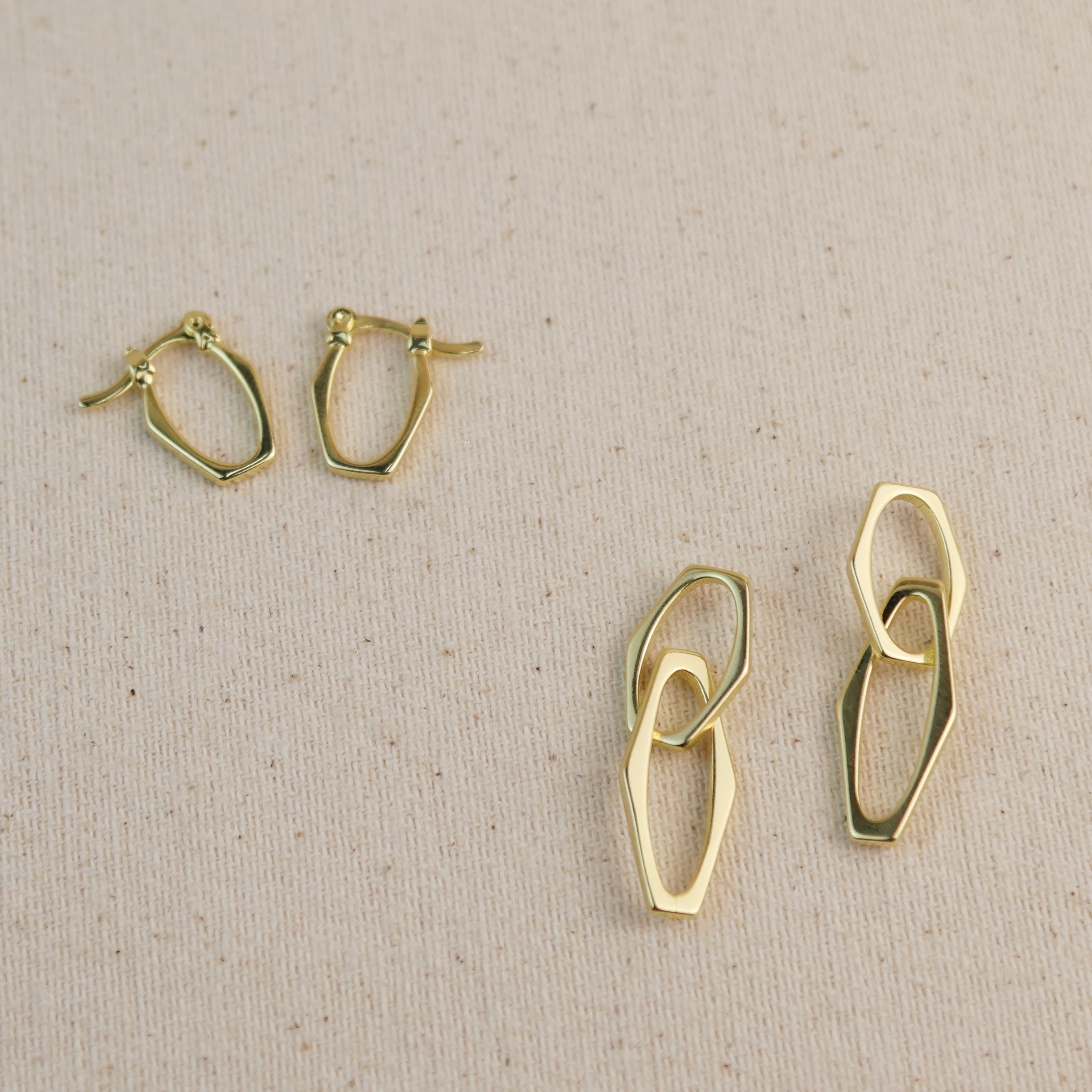 Gold Filled 18k Geometric Dangle Earrings