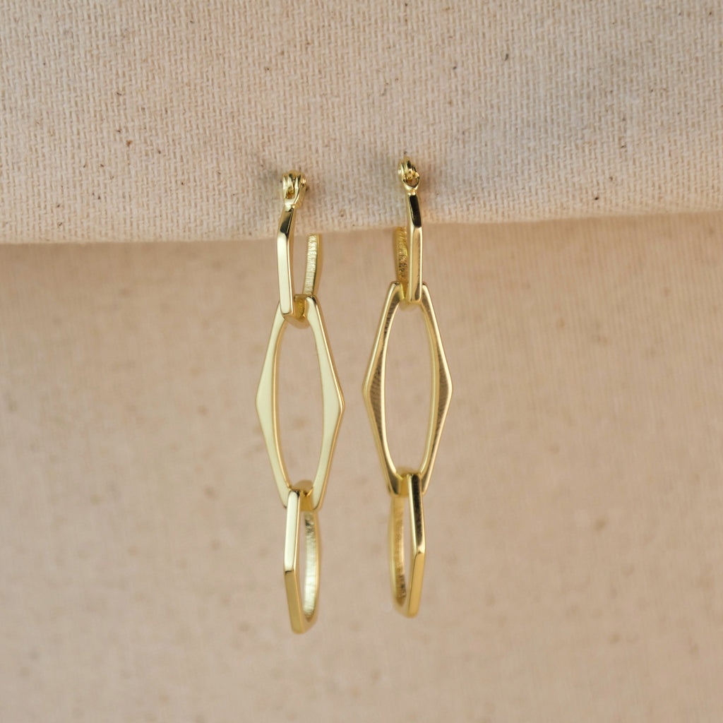 Gold Filled 18k Geometric Dangle Earrings