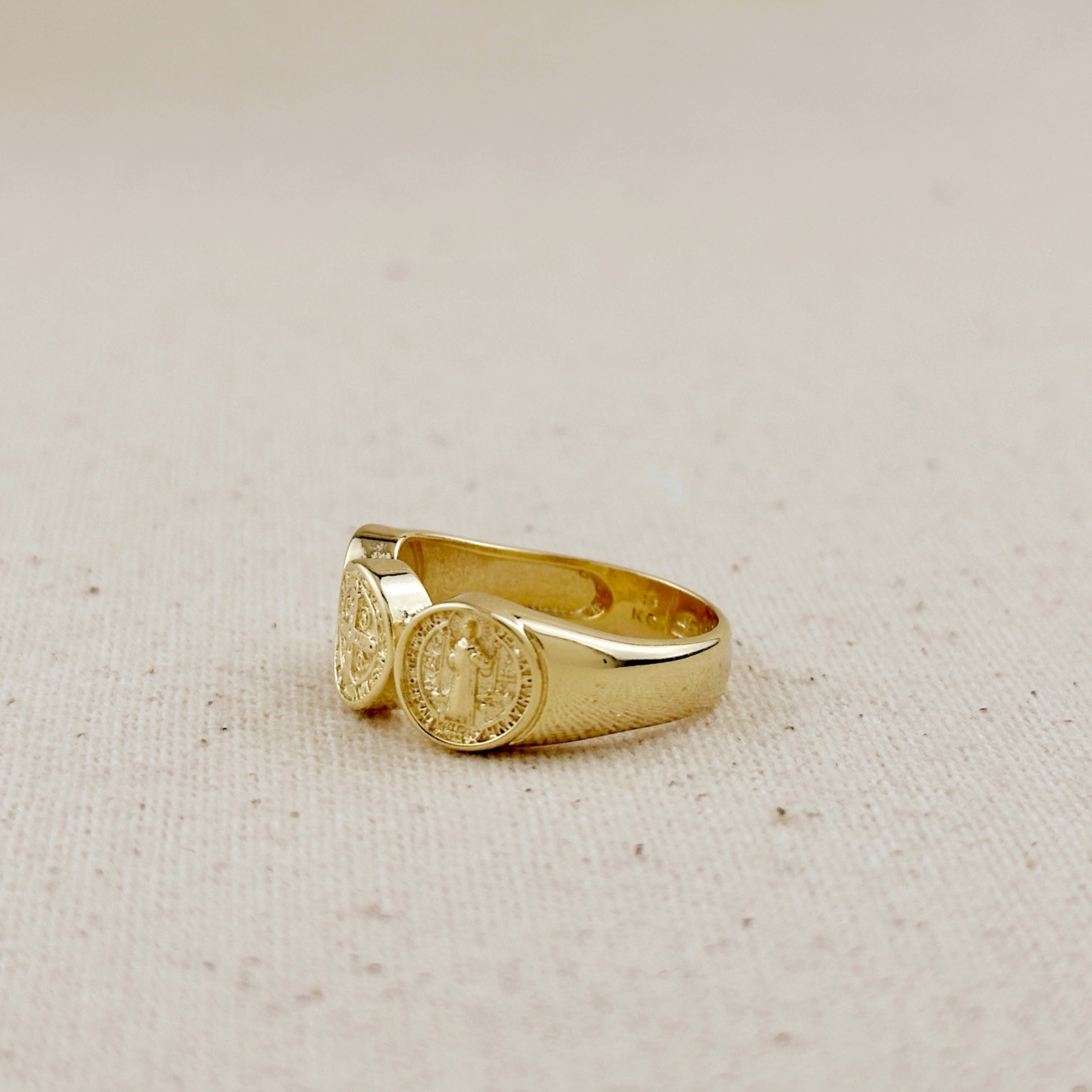 Gold Filled 18k Triple Saint Benedict Ring