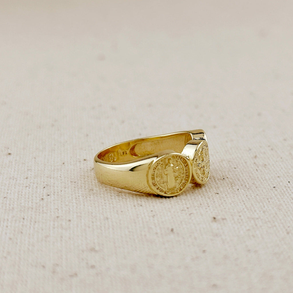 Gold Filled 18k Triple Saint Benedict Ring