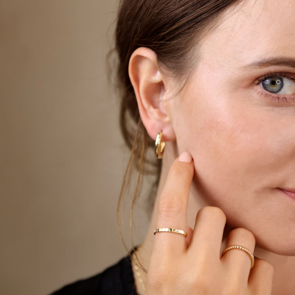 Gold Filled 18k 2mm Diamond Cut Band Ring