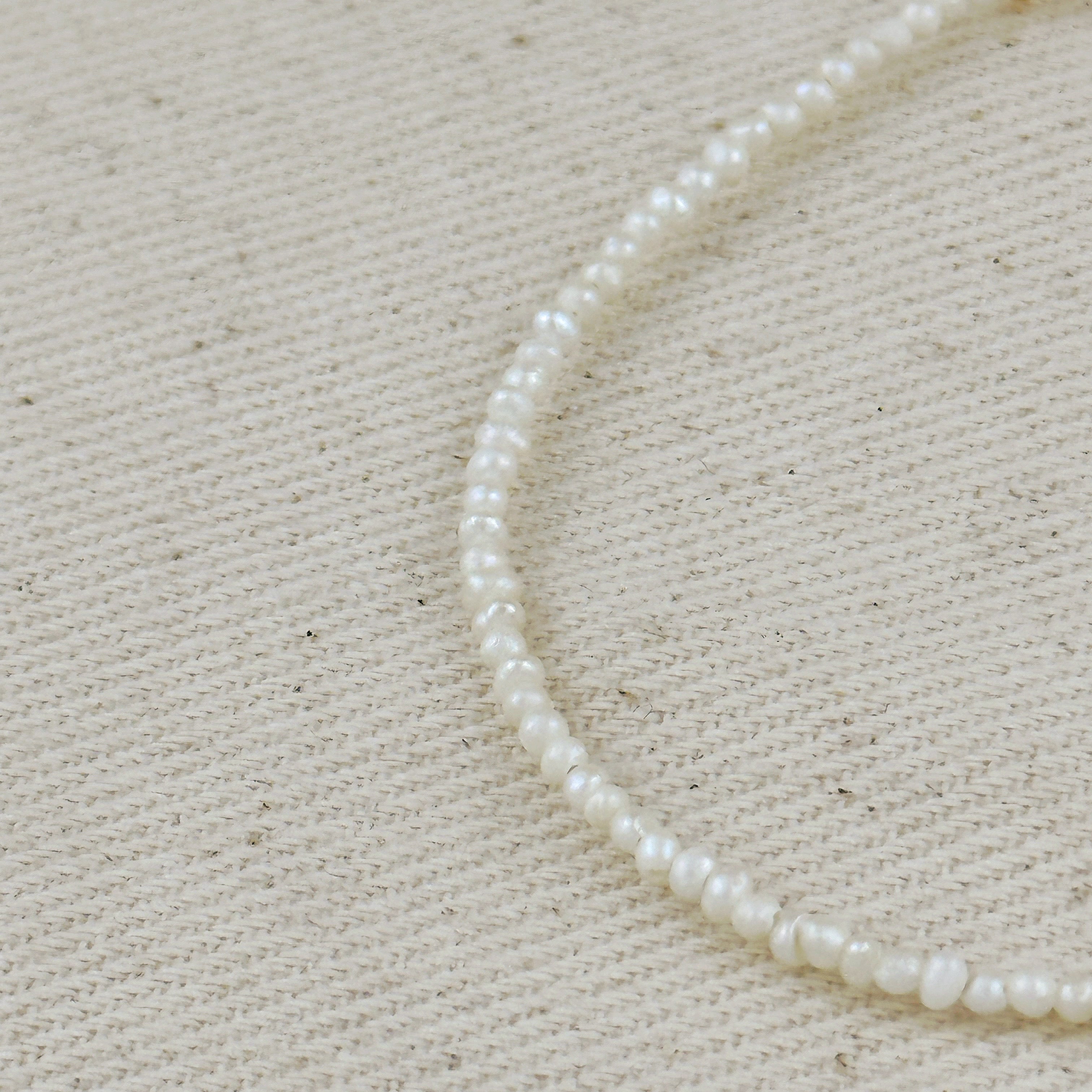 Gold Micro 9k Fresh Water Pearls Bracelet