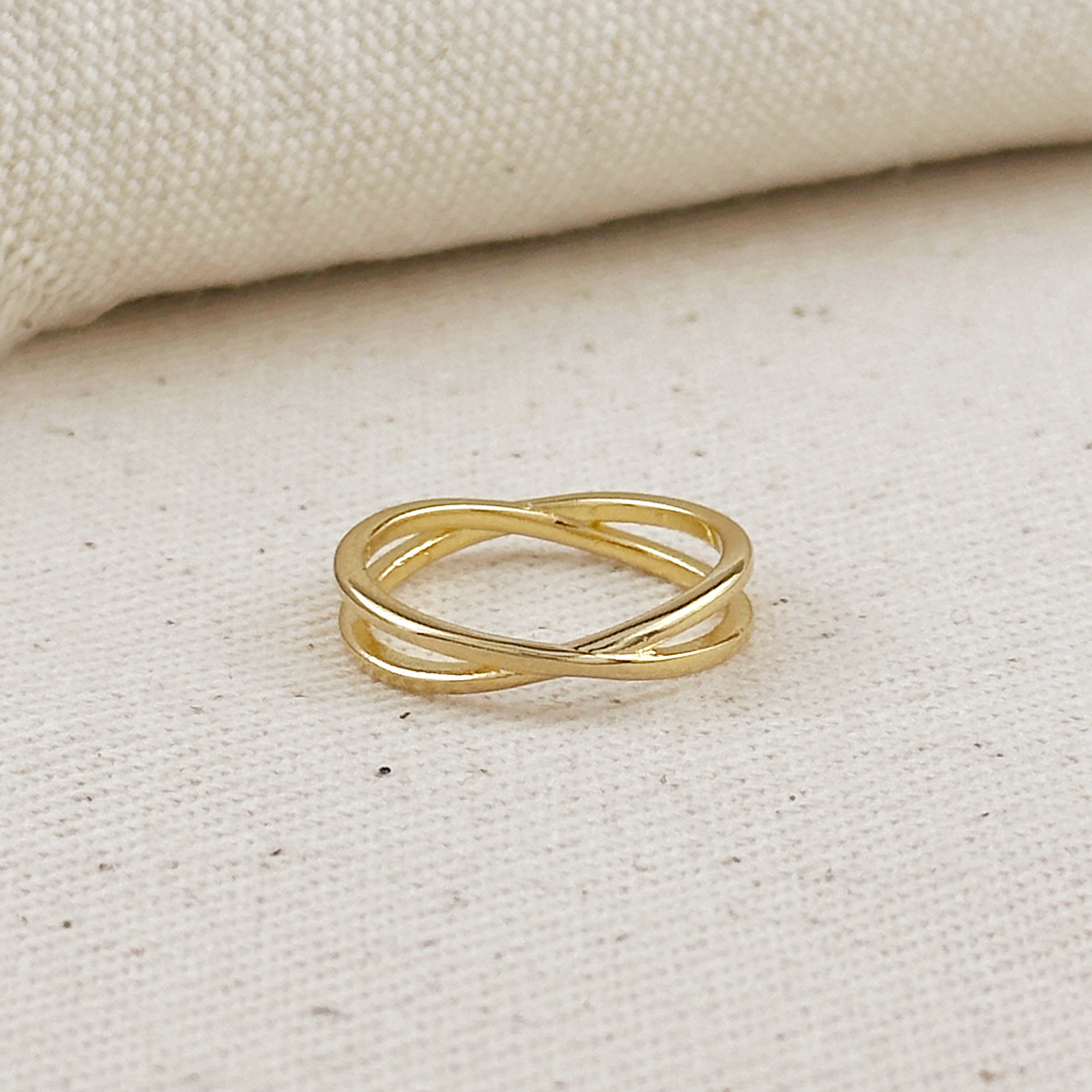 18k Gold Filled X Ring