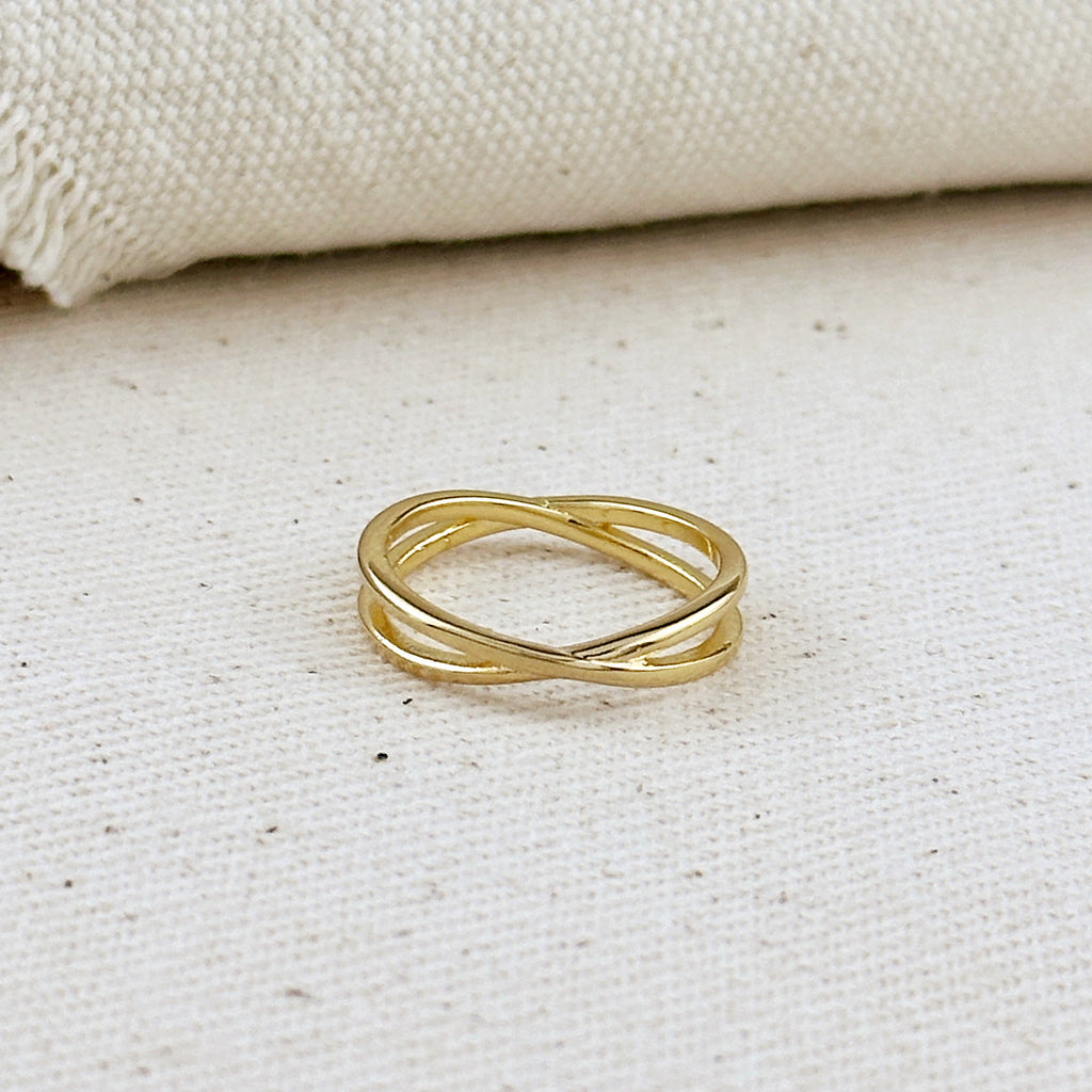 18k Gold Filled X Ring