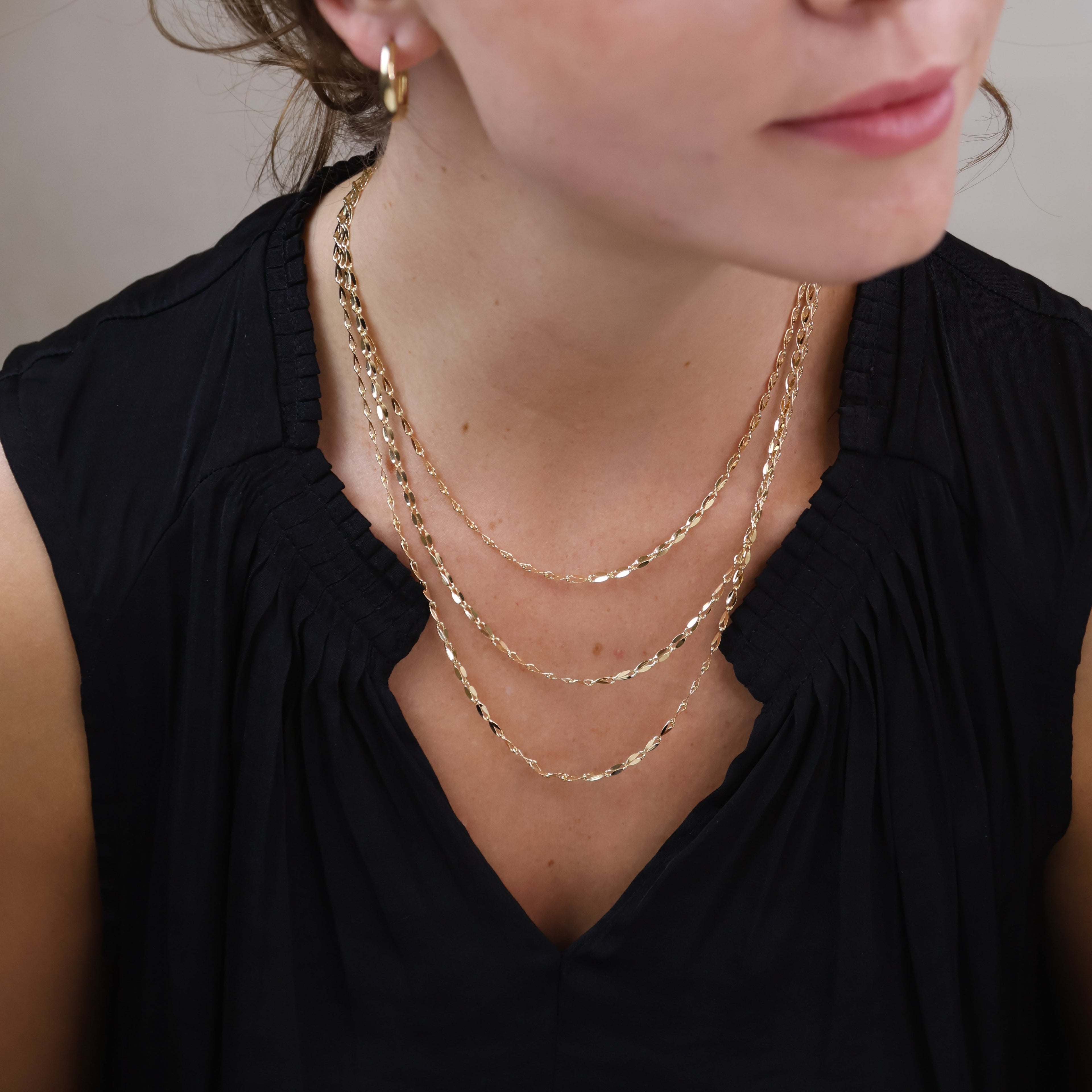 Gold Filled 18k 3mm Fancy Chain Necklace