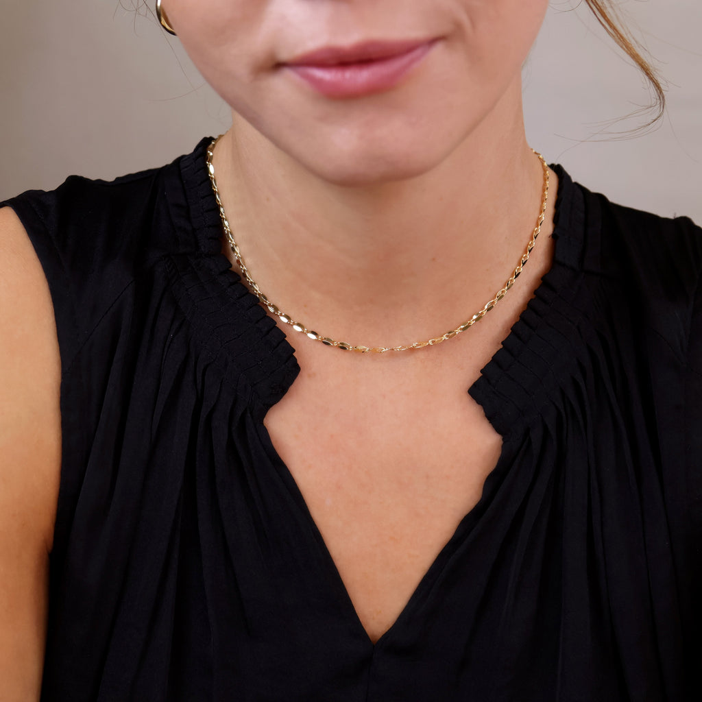 Gold Filled 18k 3mm Fancy Chain Necklace