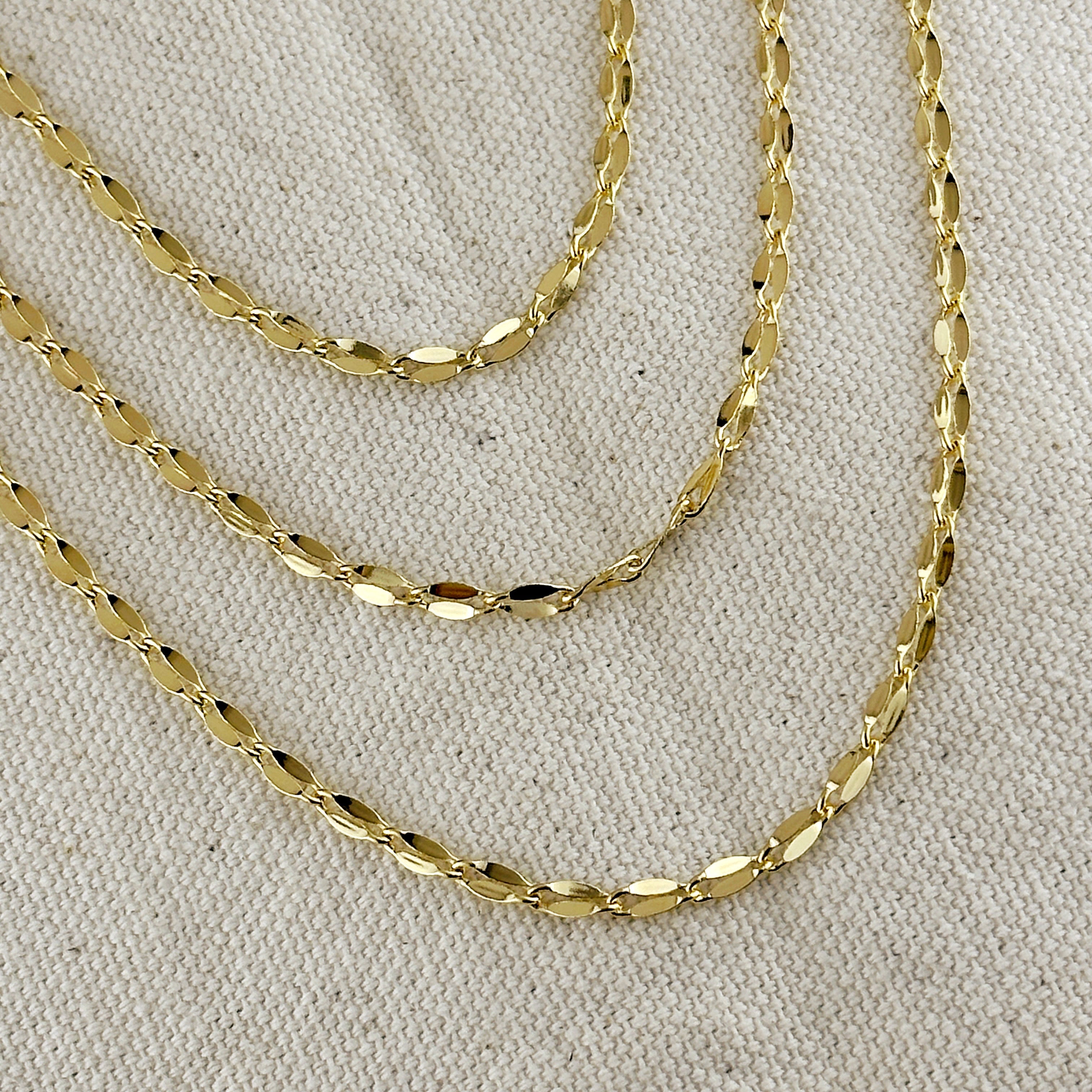 Gold Filled 18k 3mm Fancy Chain Necklace