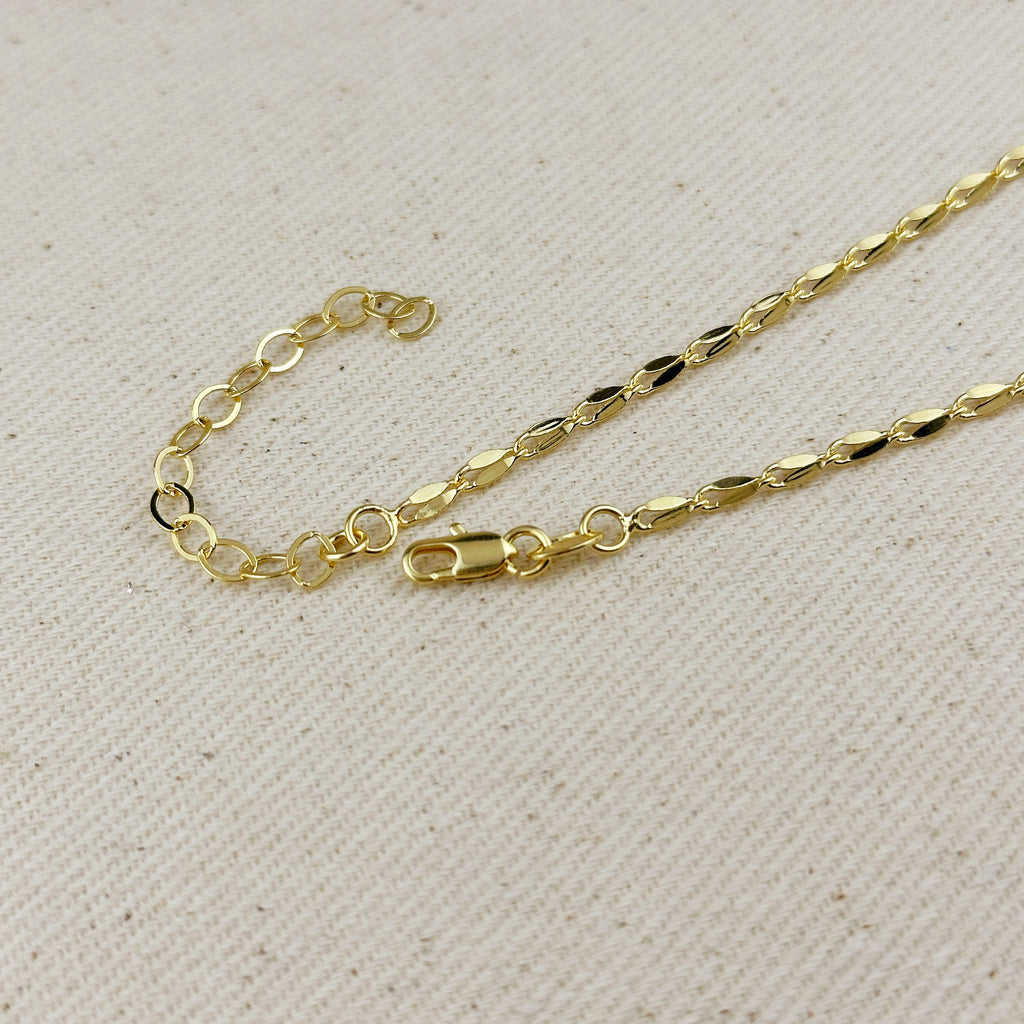 Gold Filled 18k 3mm Fancy Chain Necklace
