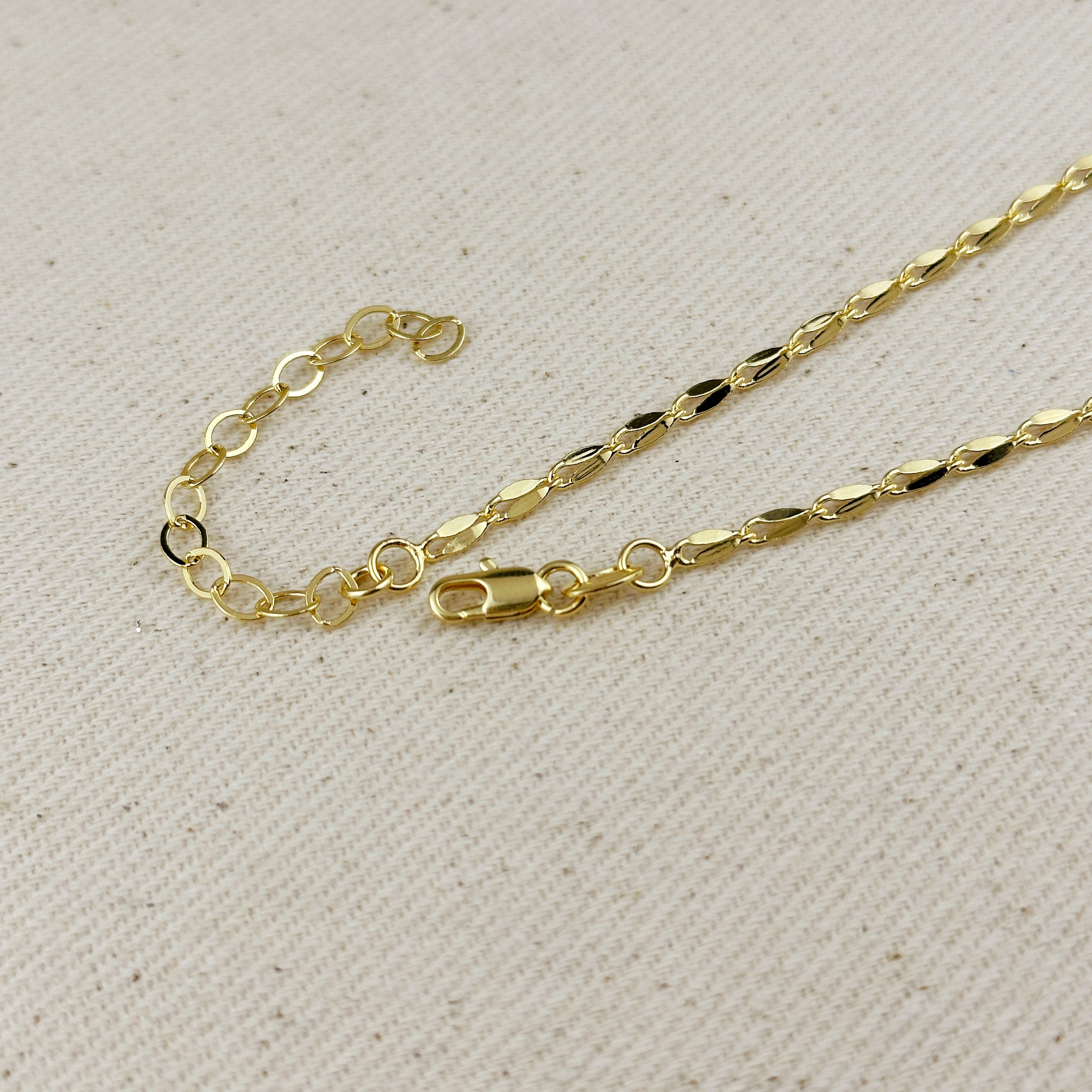 Gold Filled 18k 3mm Fancy Chain Necklace