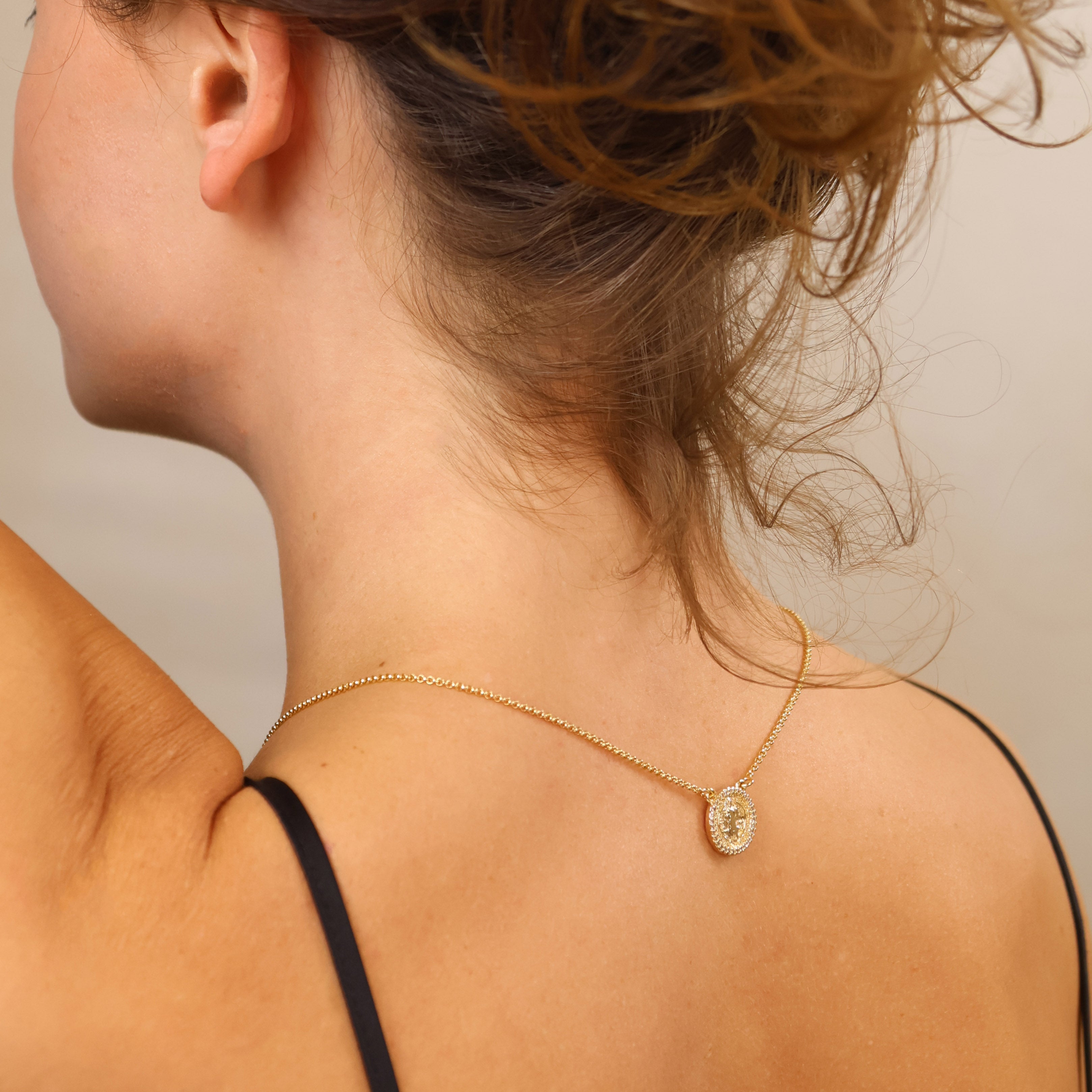 Necklace Saint Benedict Scapular 18k Gold Filled