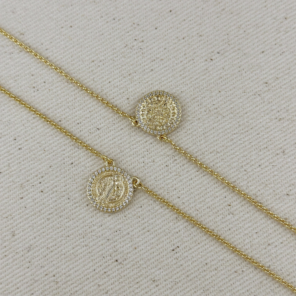 Necklace Saint Benedict Scapular 18k Gold Filled