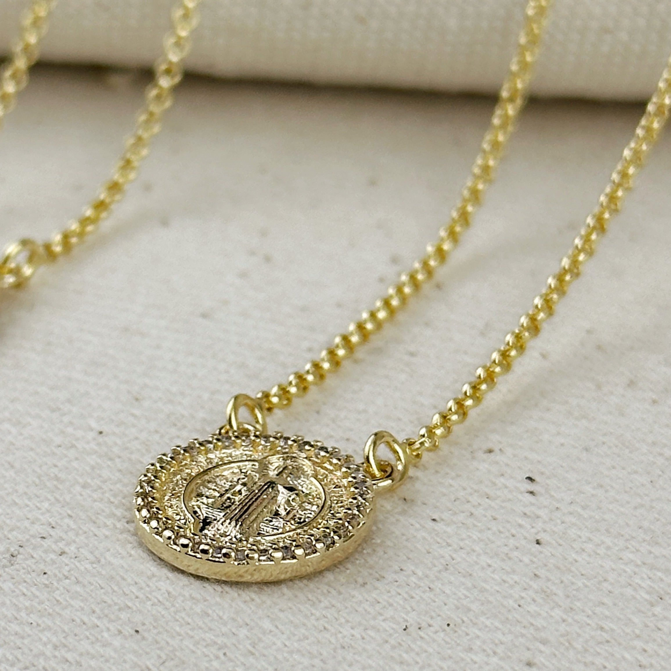 Necklace Saint Benedict Scapular 18k Gold Filled