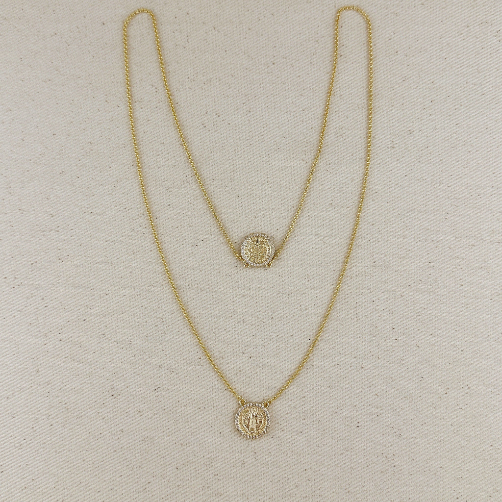 Necklace Saint Benedict Scapular 18k Gold Filled