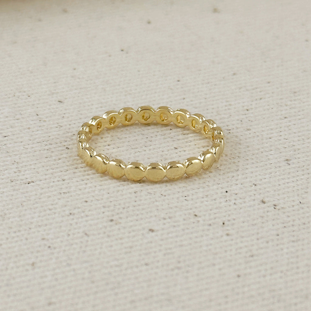 Gold Filled 18k Flat Beaded Band Ring