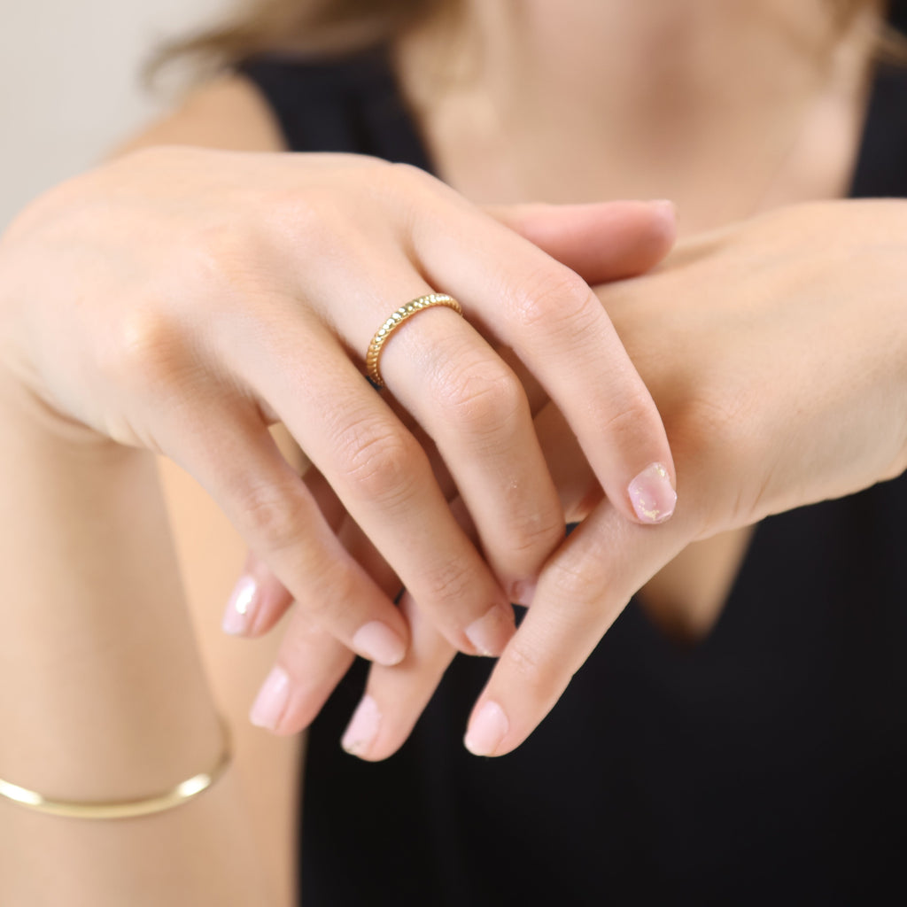 Ring 18k Gold Filled Twisted Design Band