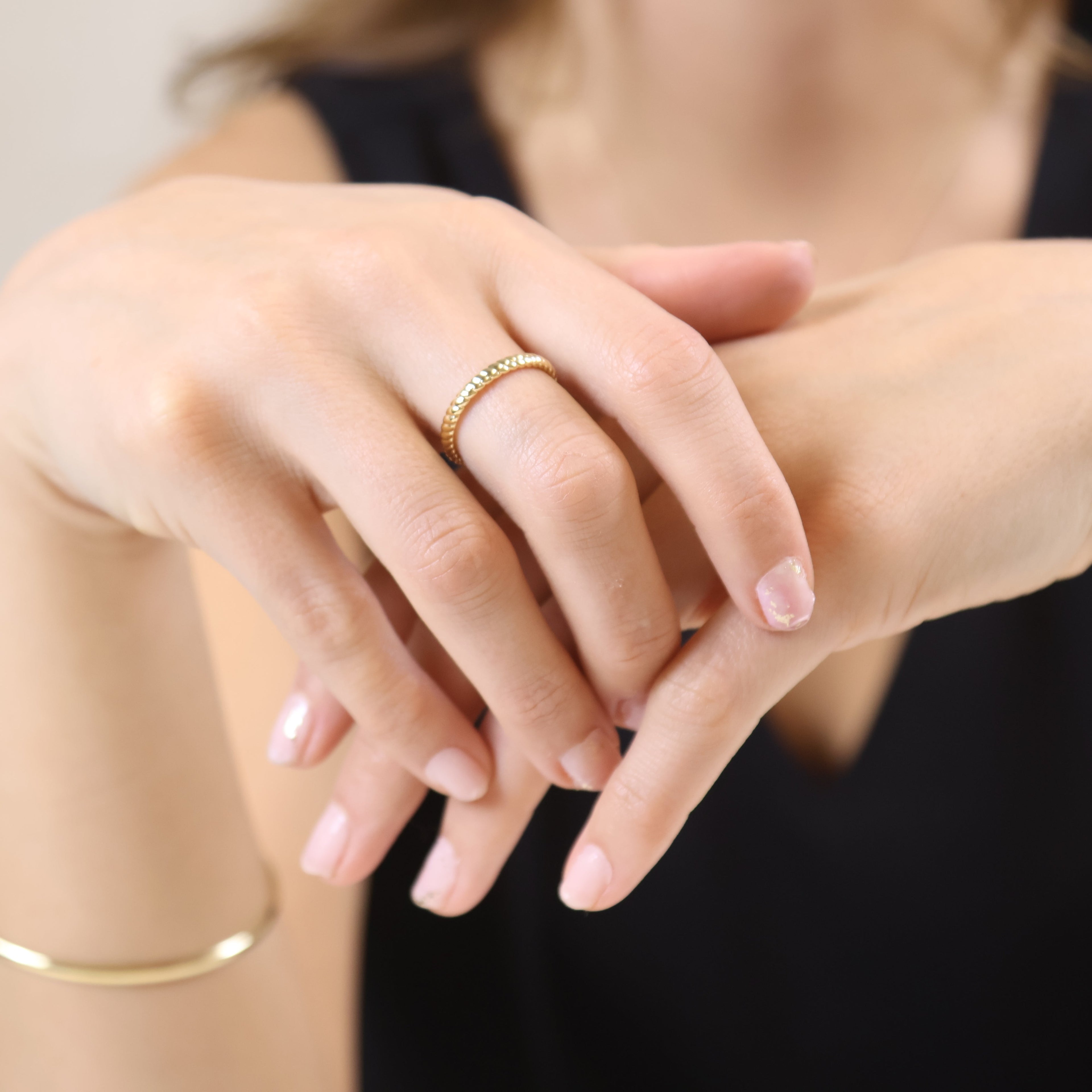 Ring 18k Gold Filled Twisted Design Band