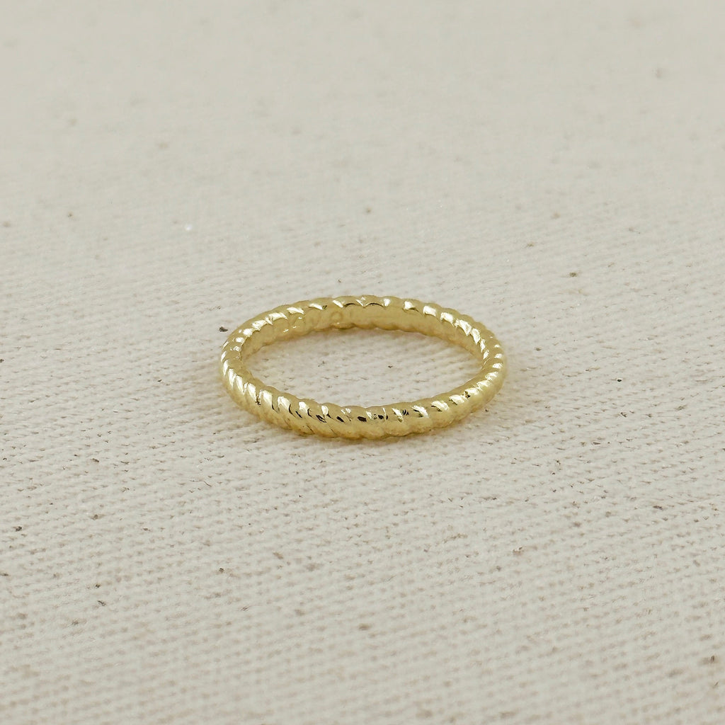 Ring 18k Gold Filled Twisted Design Band