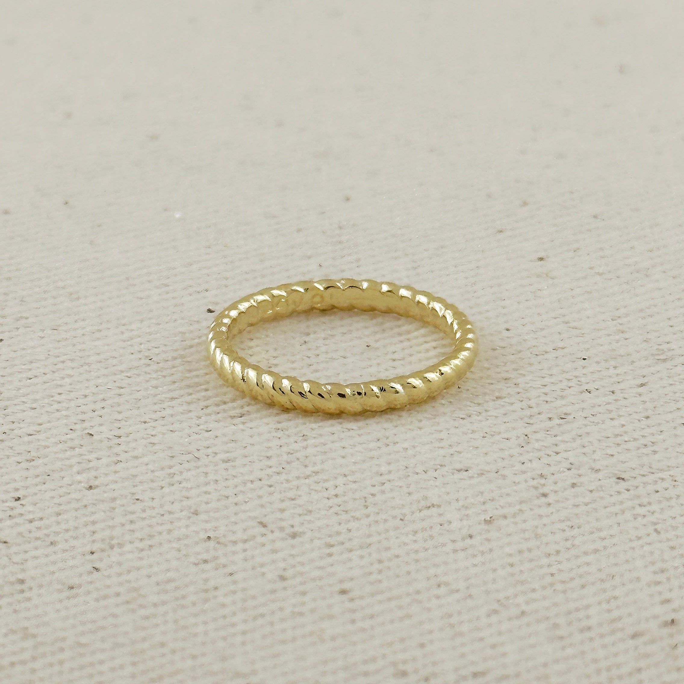 Ring 18k Gold Filled Twisted Design Band