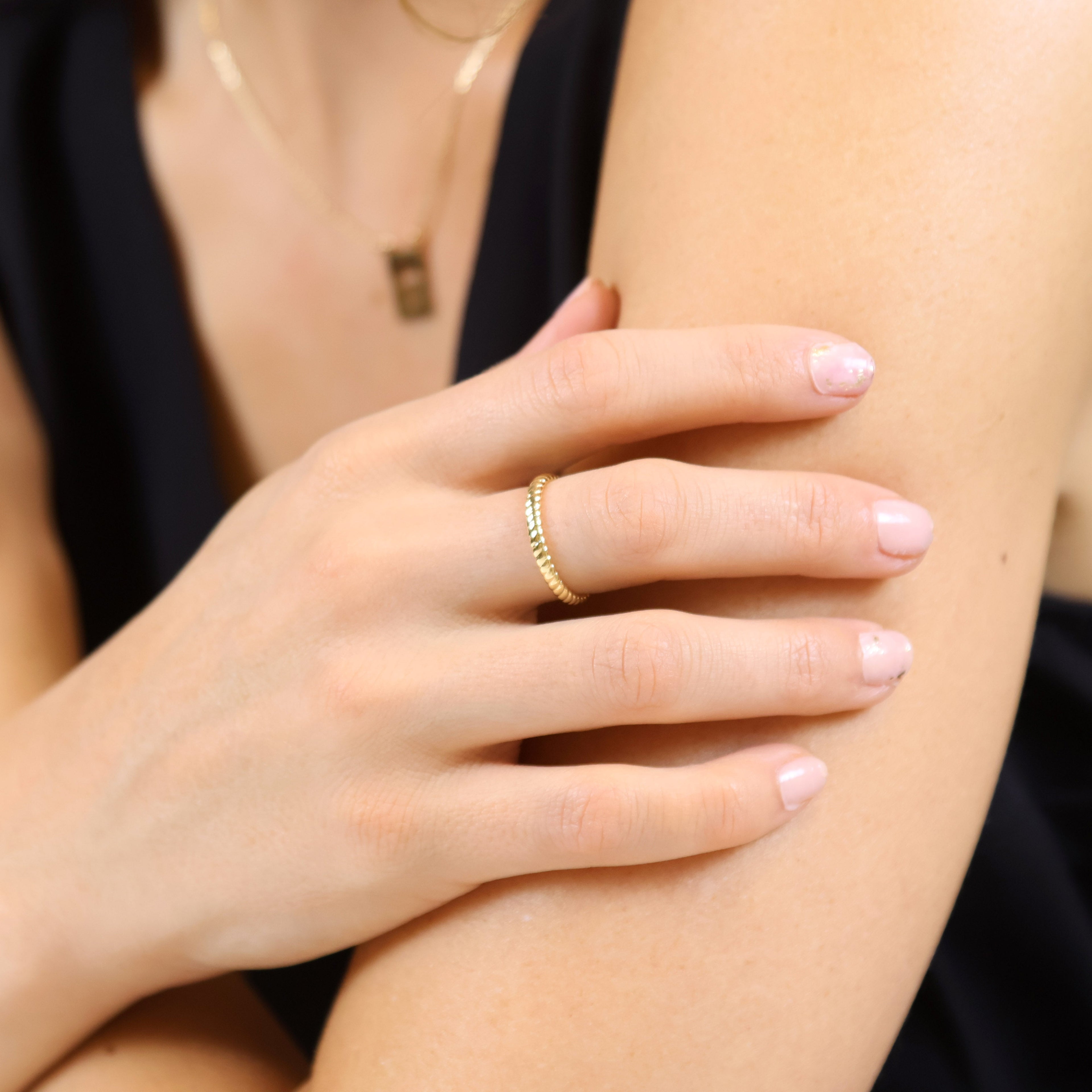 Ring 18k Gold Filled Twisted Design Band