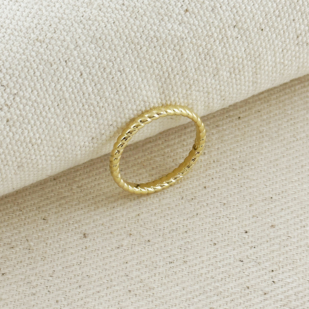 Ring 18k Gold Filled Twisted Design Band