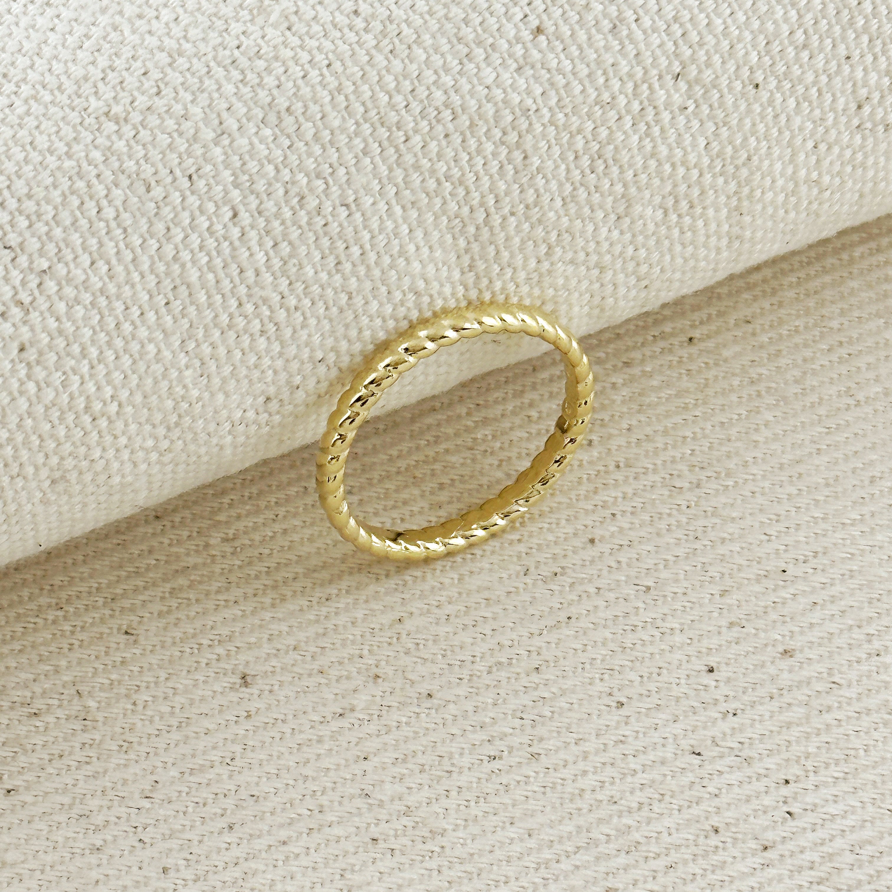 Ring 18k Gold Filled Twisted Design Band
