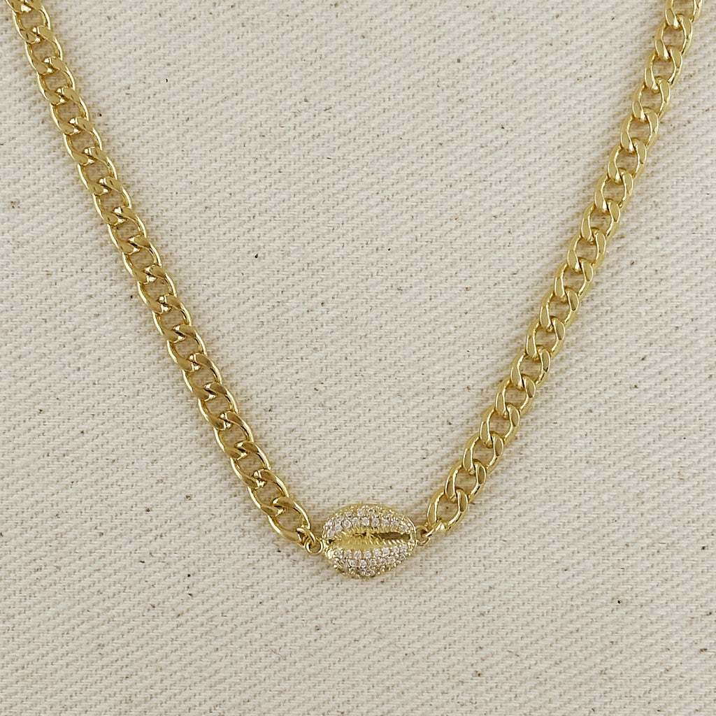 Choker 18k Gold Filled Cowrie CZ