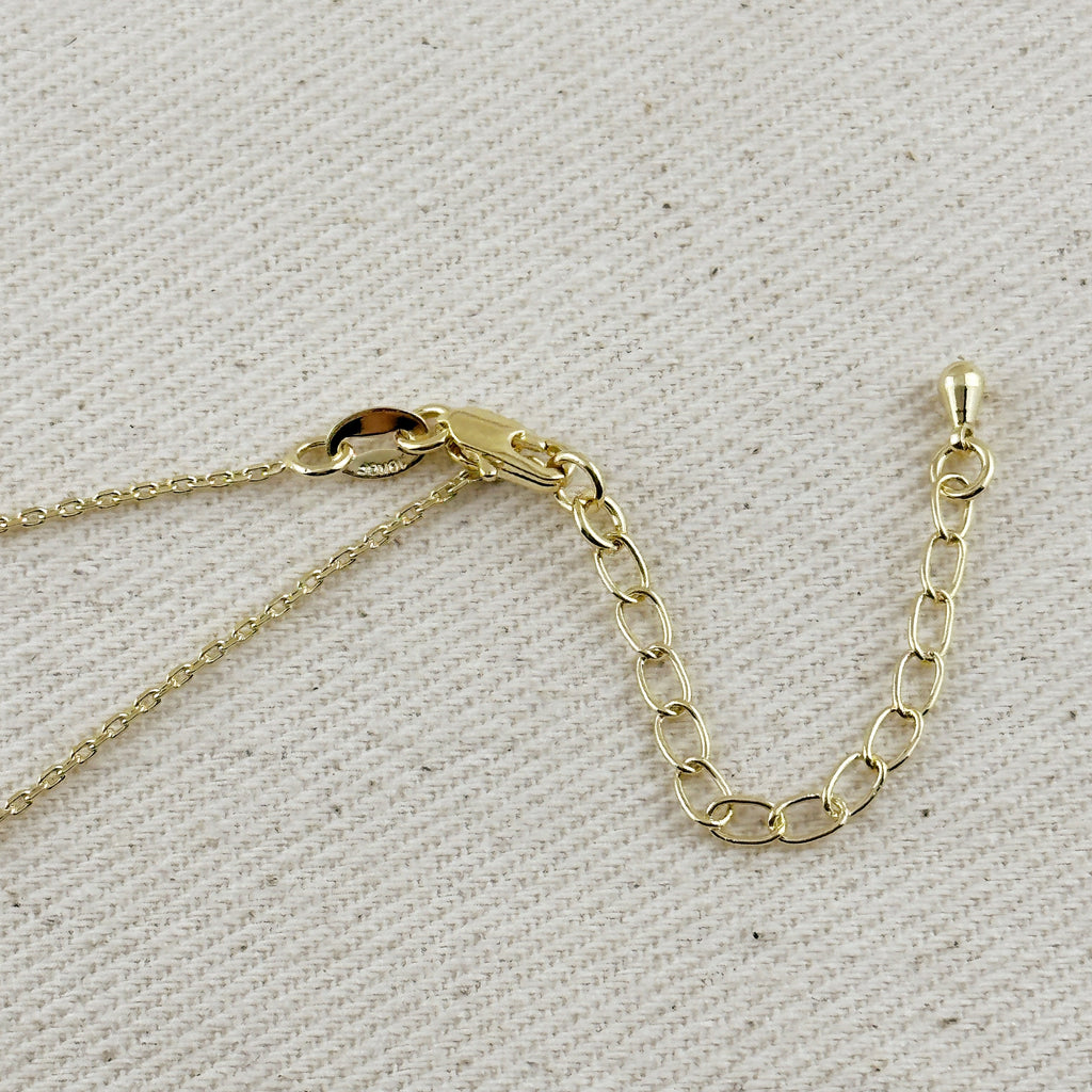 Cross Plate Necklace 18k Gold Filled