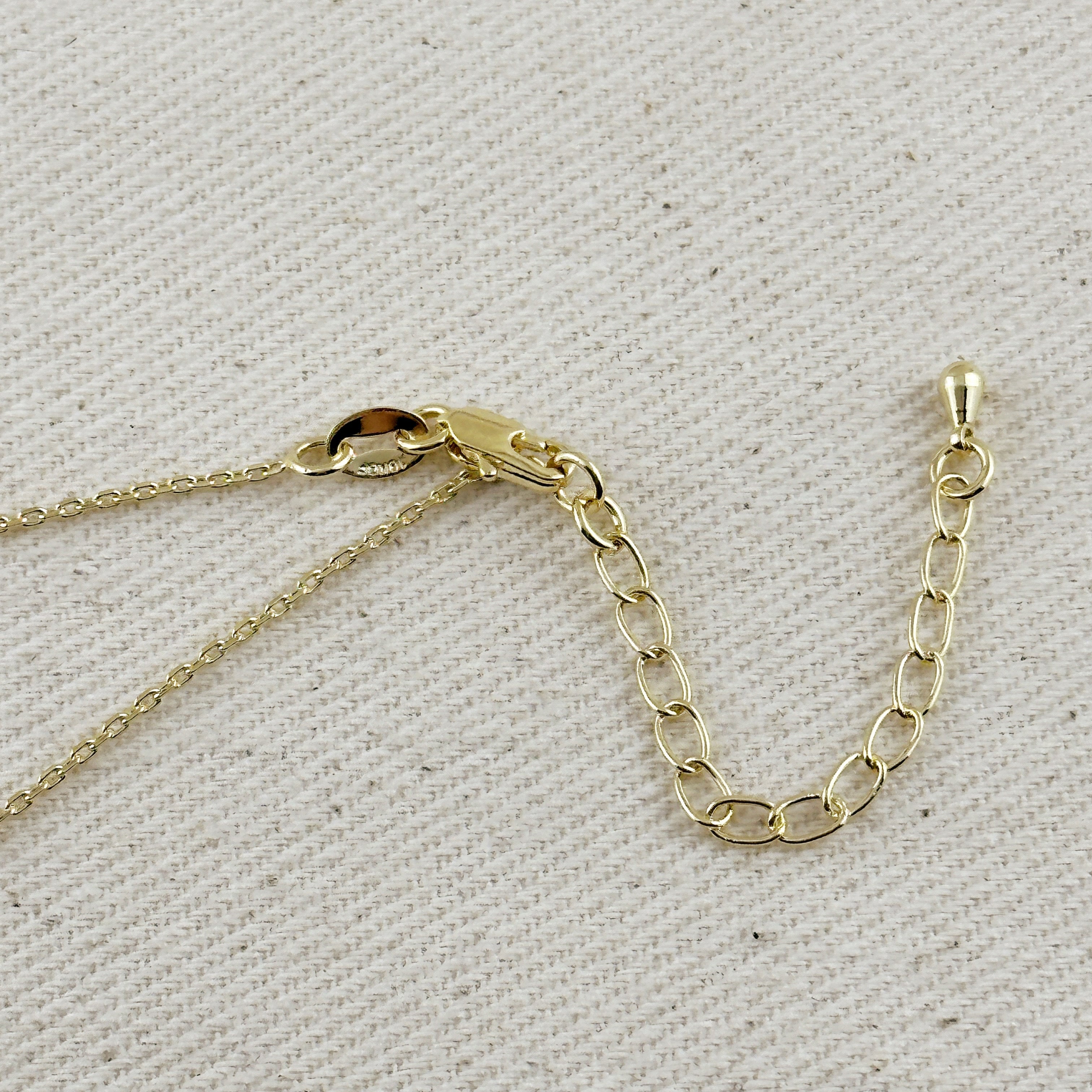 Cross Plate Necklace 18k Gold Filled