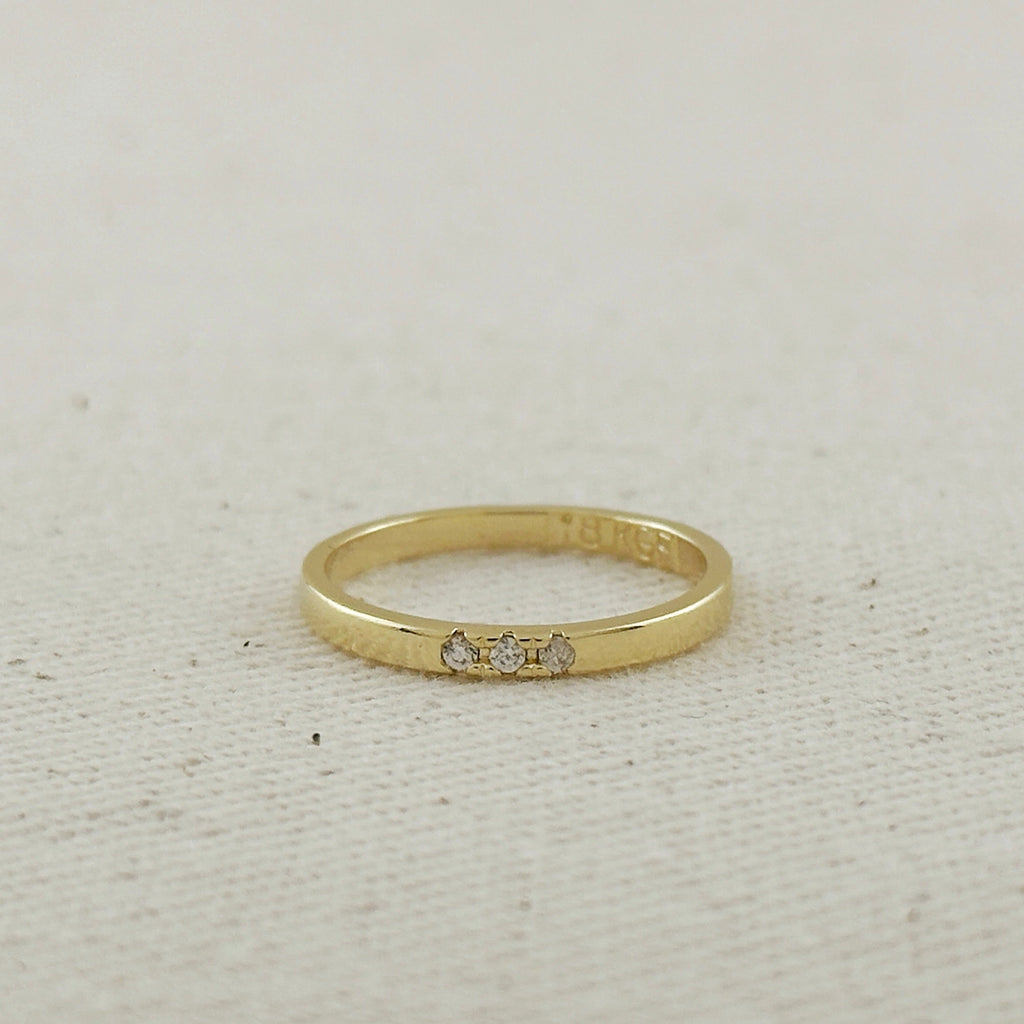 18k Gold Filled CZ Delicate Band Ring