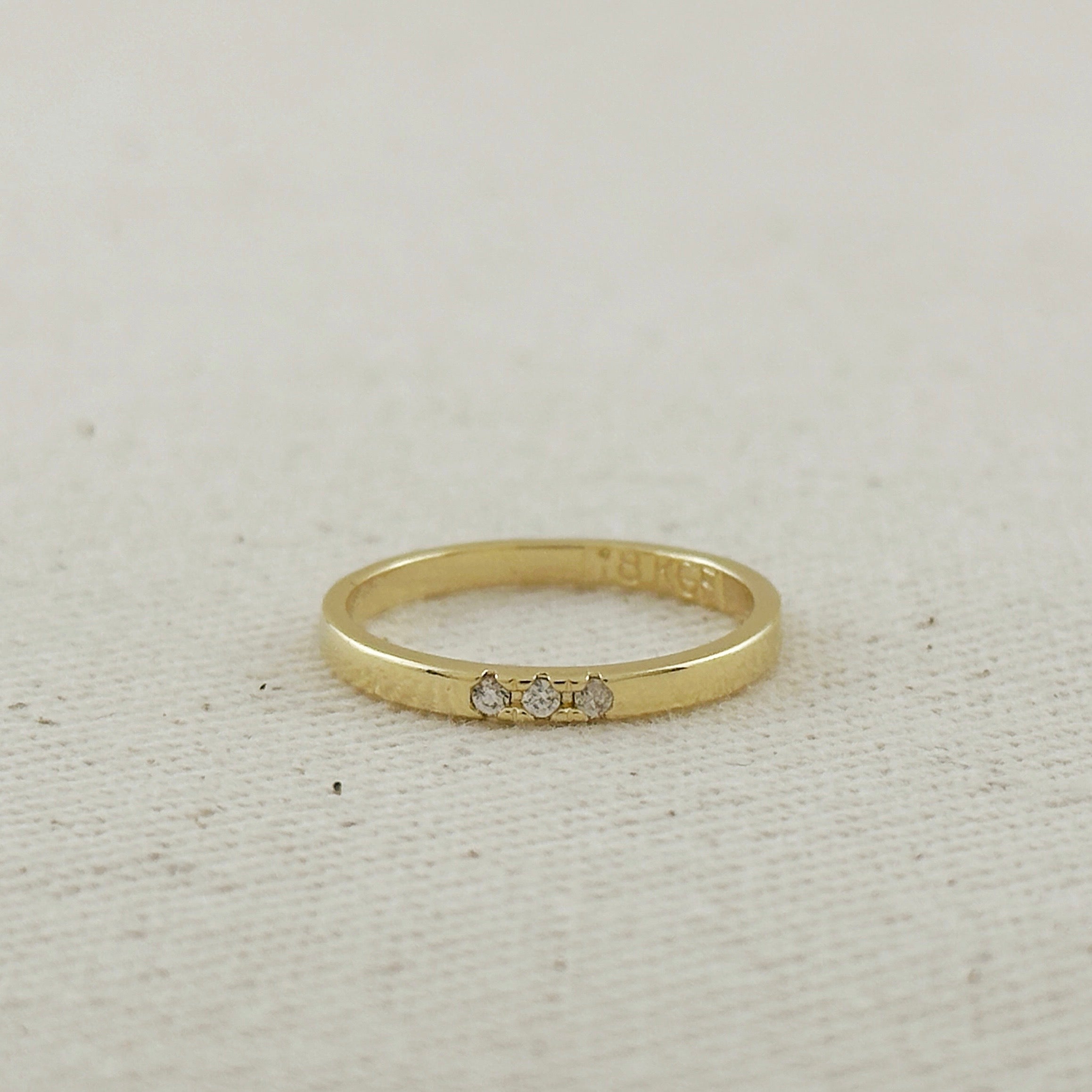 18k Gold Filled CZ Delicate Band Ring