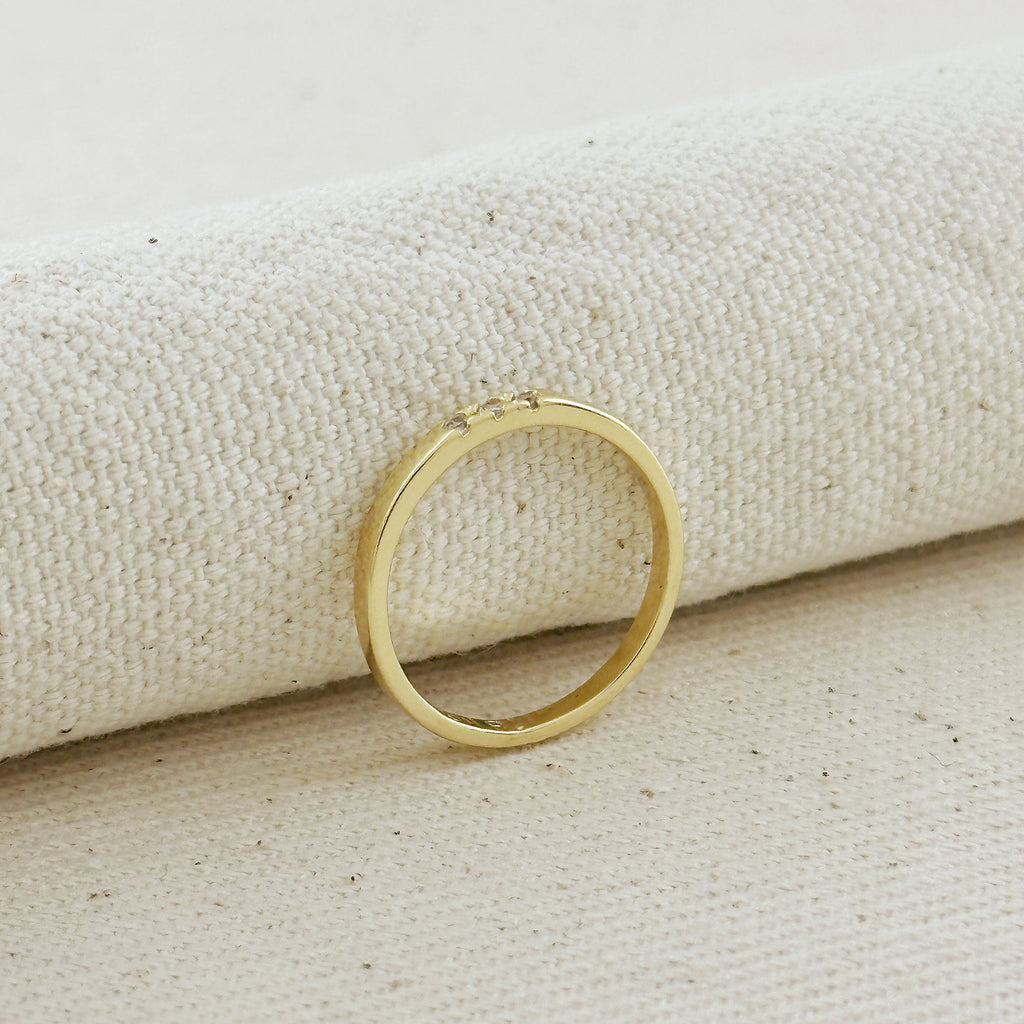 18k Gold Filled CZ Delicate Band Ring