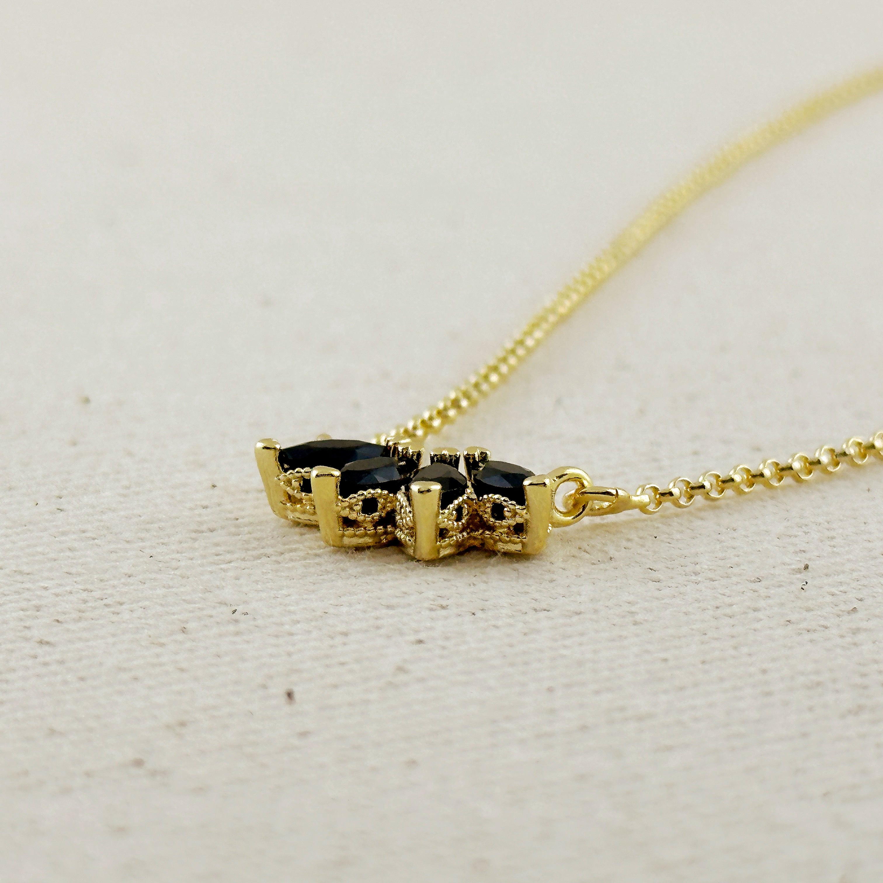 Gold Filled 18k CZ Lotus Necklace