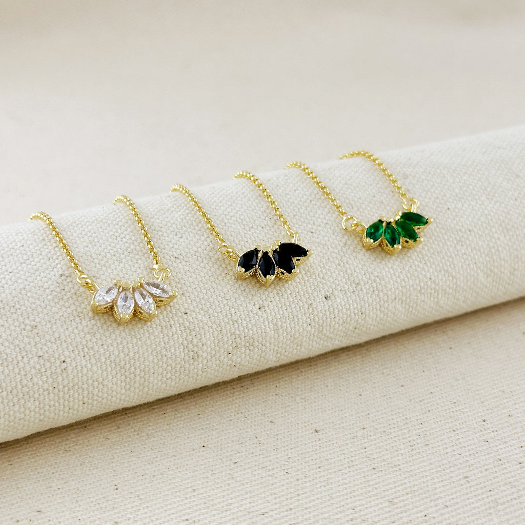 Gold Filled 18k CZ Lotus Necklace