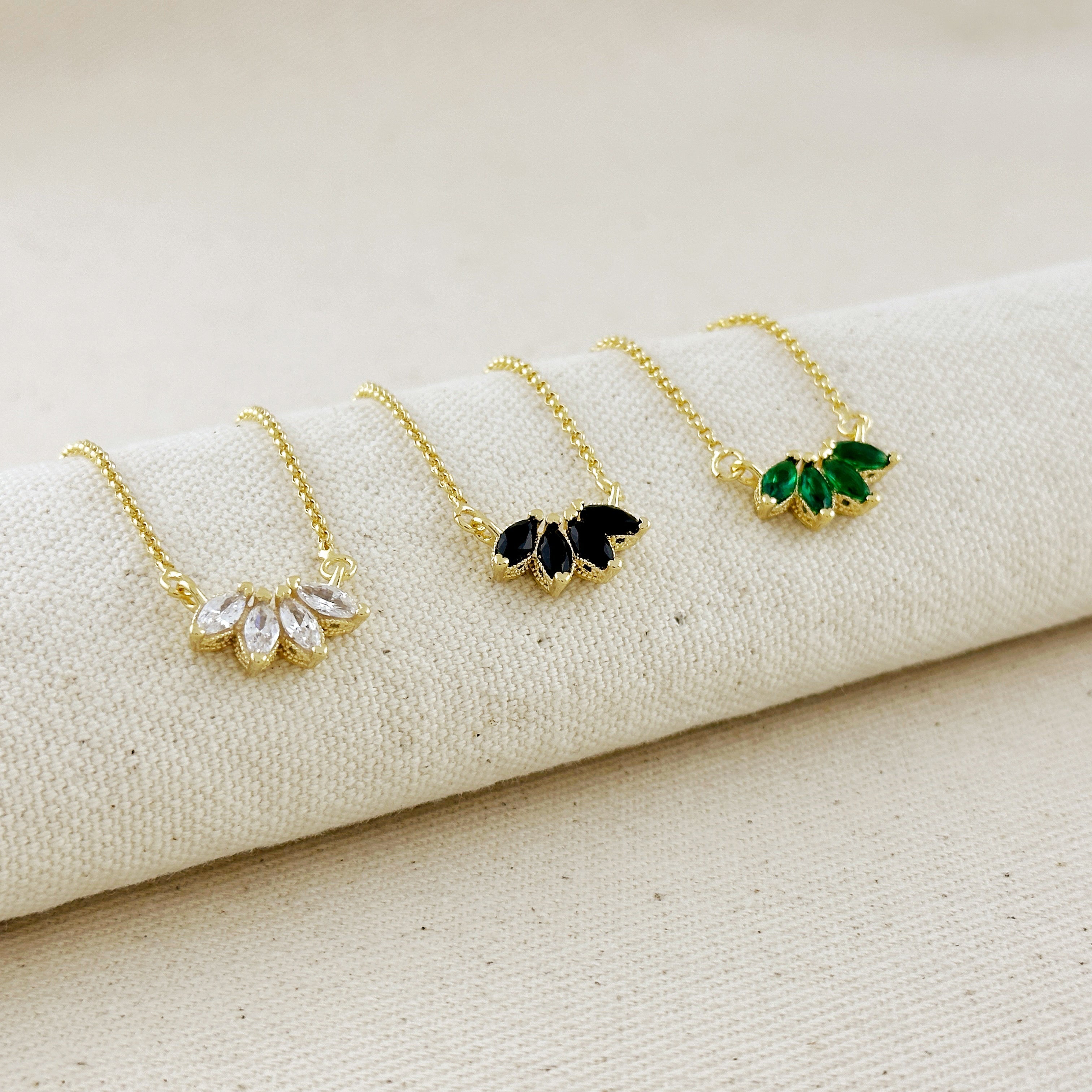 Gold Filled 18k CZ Lotus Necklace