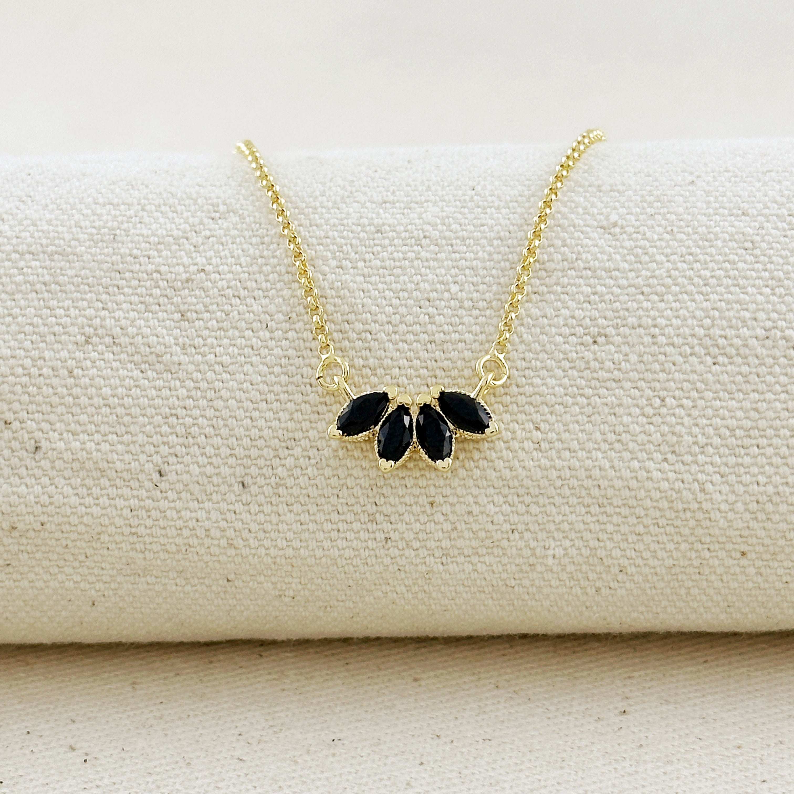 Gold Filled 18k CZ Lotus Necklace