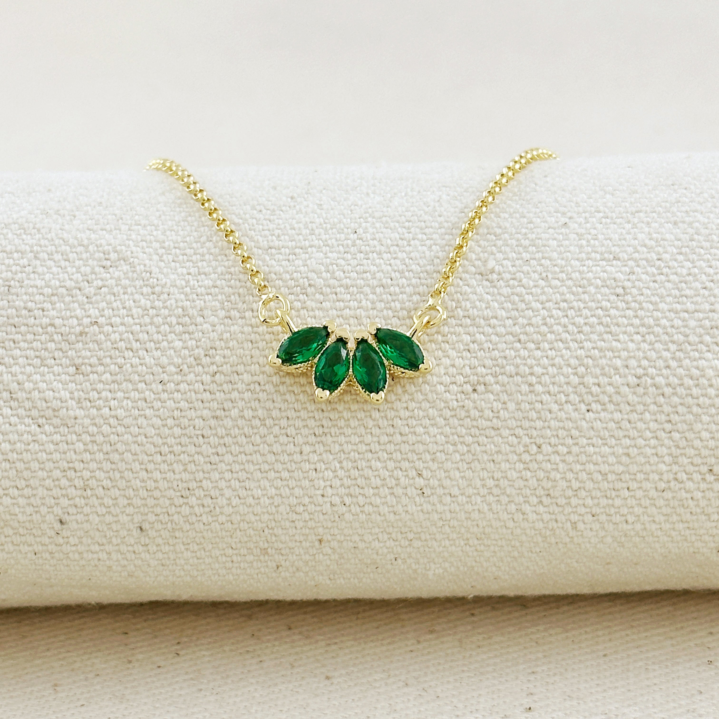 Gold Filled 18k CZ Lotus Necklace