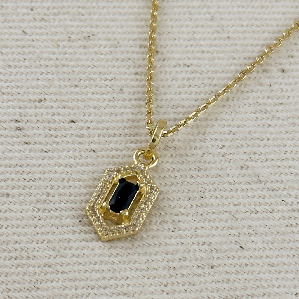 Gold Filled 18k Fancy Baguette Pendant Necklace