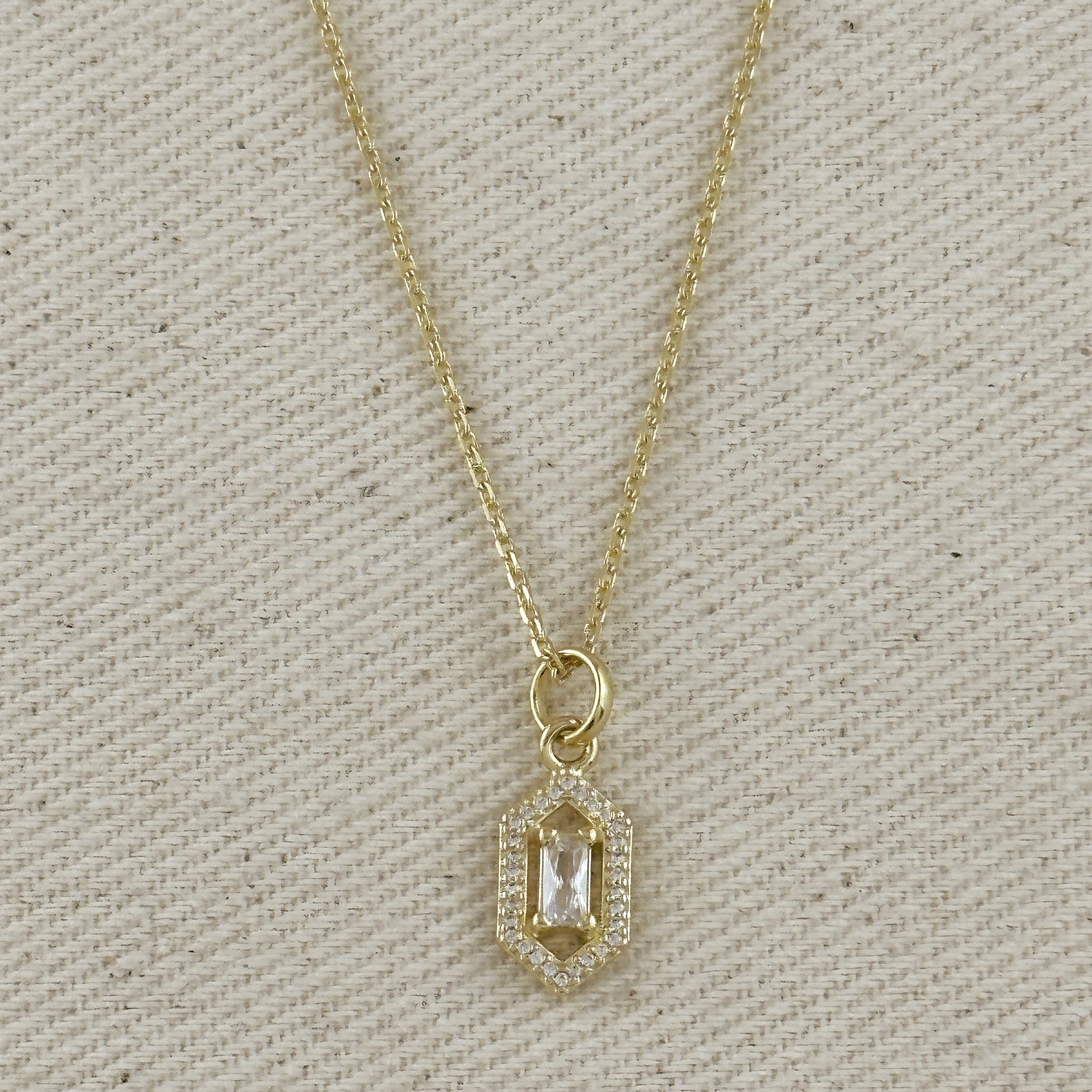 Gold Filled 18k Fancy Baguette Pendant Necklace