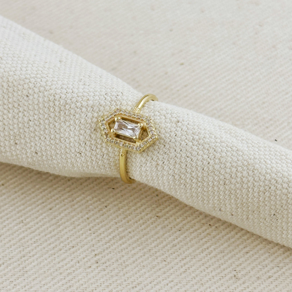 Gold Filled 18k Fancy Baguette Ring