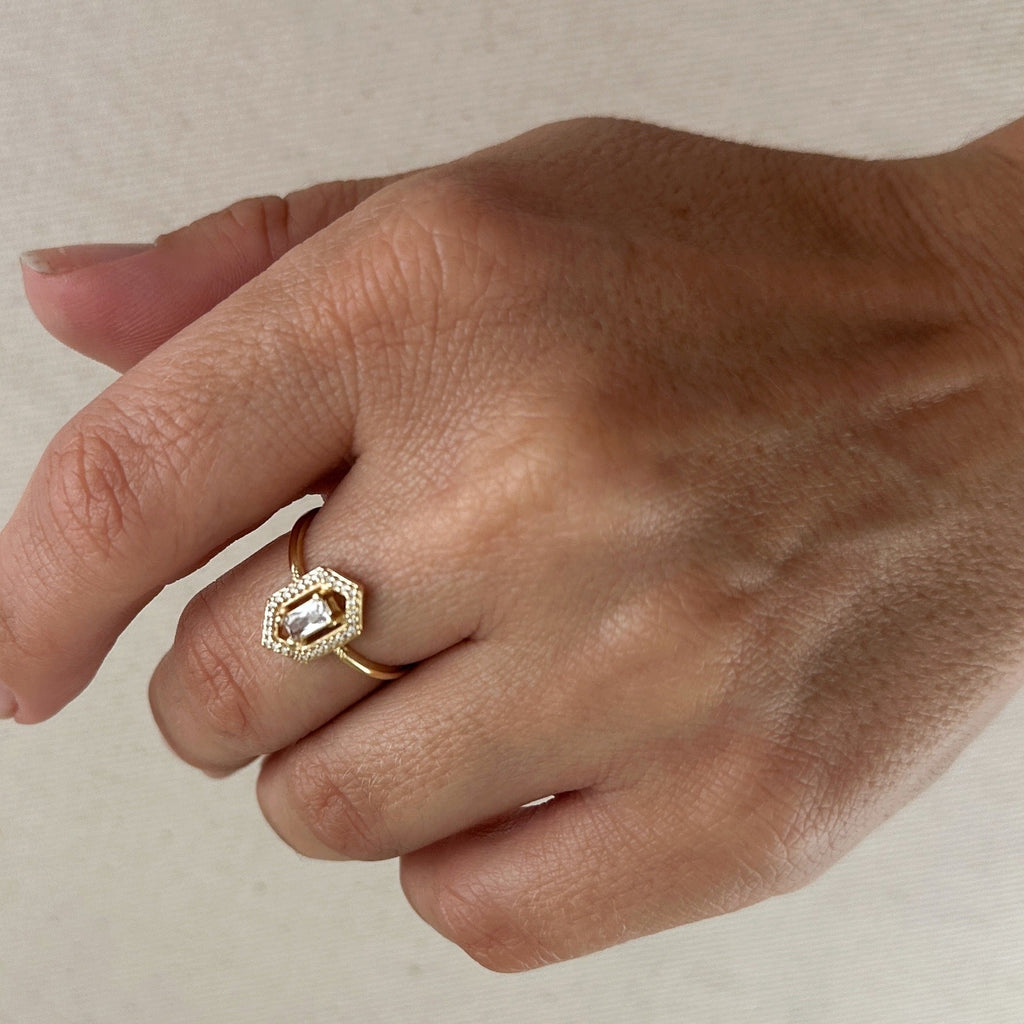 Gold Filled 18k Fancy Baguette Ring