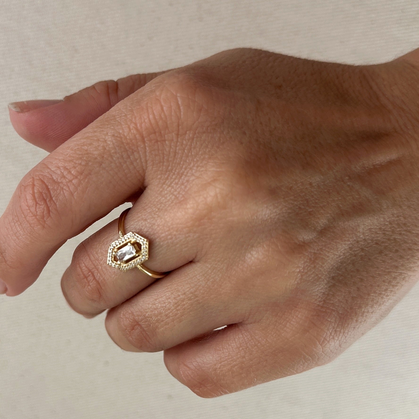 Gold Filled 18k Fancy Baguette Ring