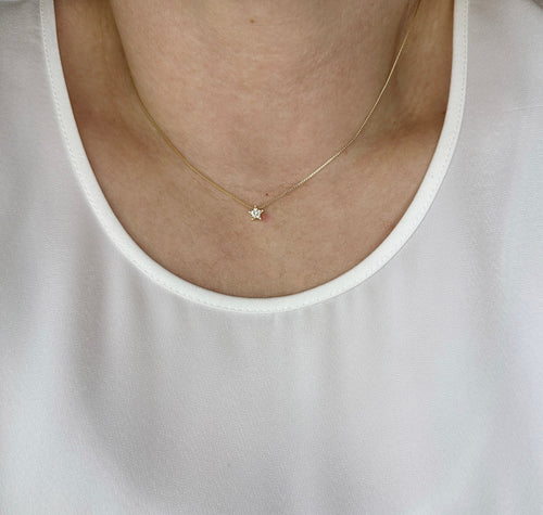 18k Gold-Filled Mini CZ Star Necklace – Dainty & Elegant