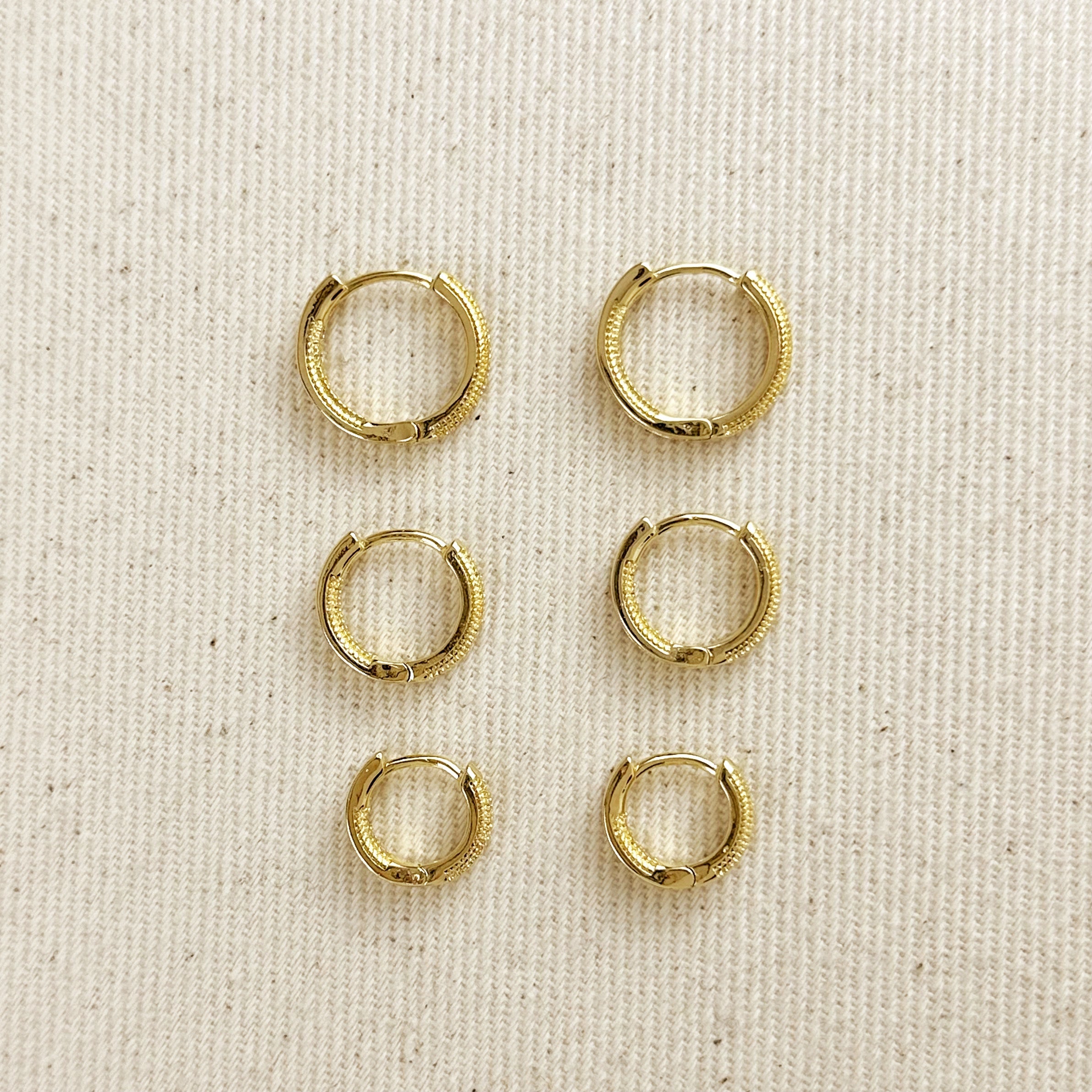 Gold Filled 18k CZ Hoop Earrings
