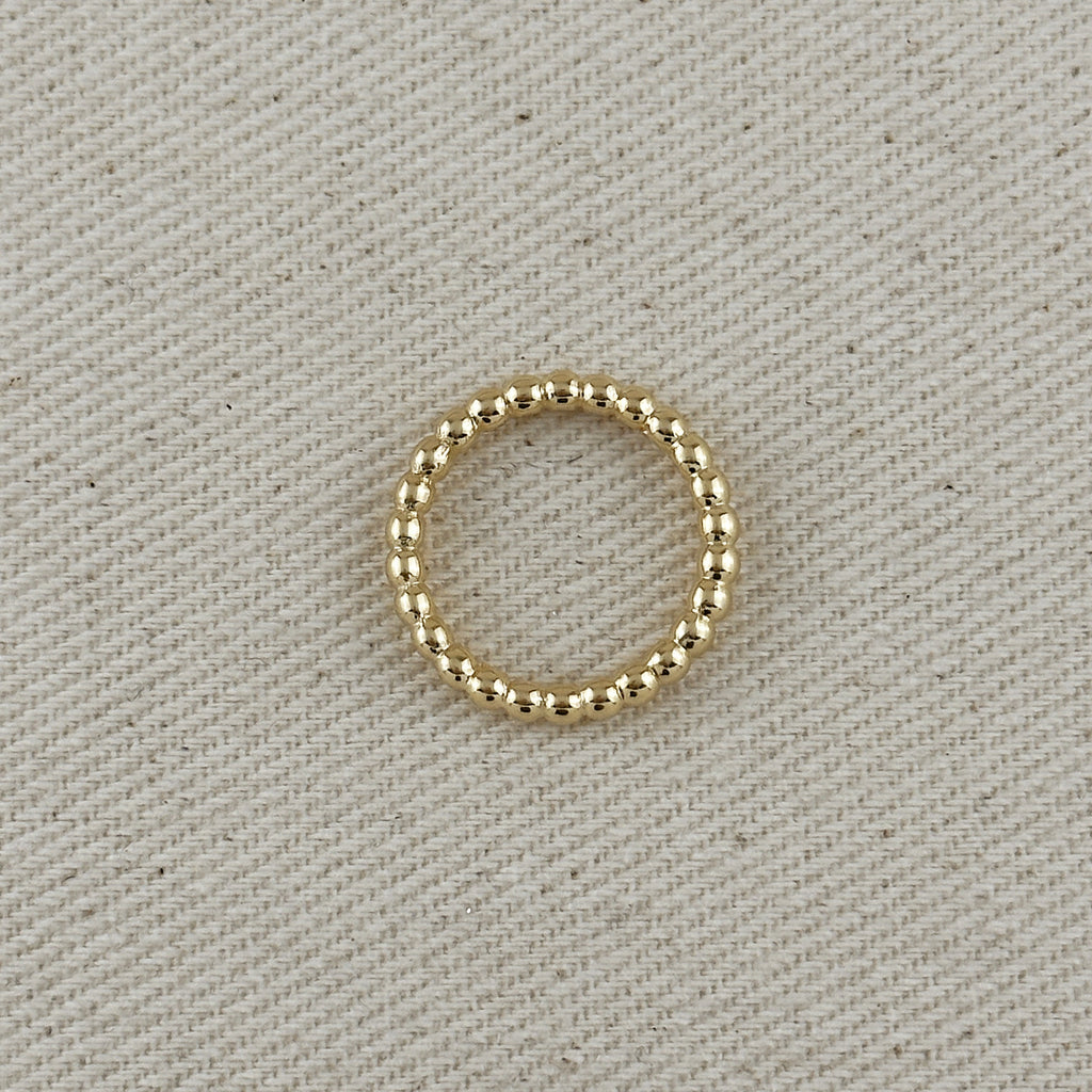 Gold Filled 18k 2mm Beaded Band Ring