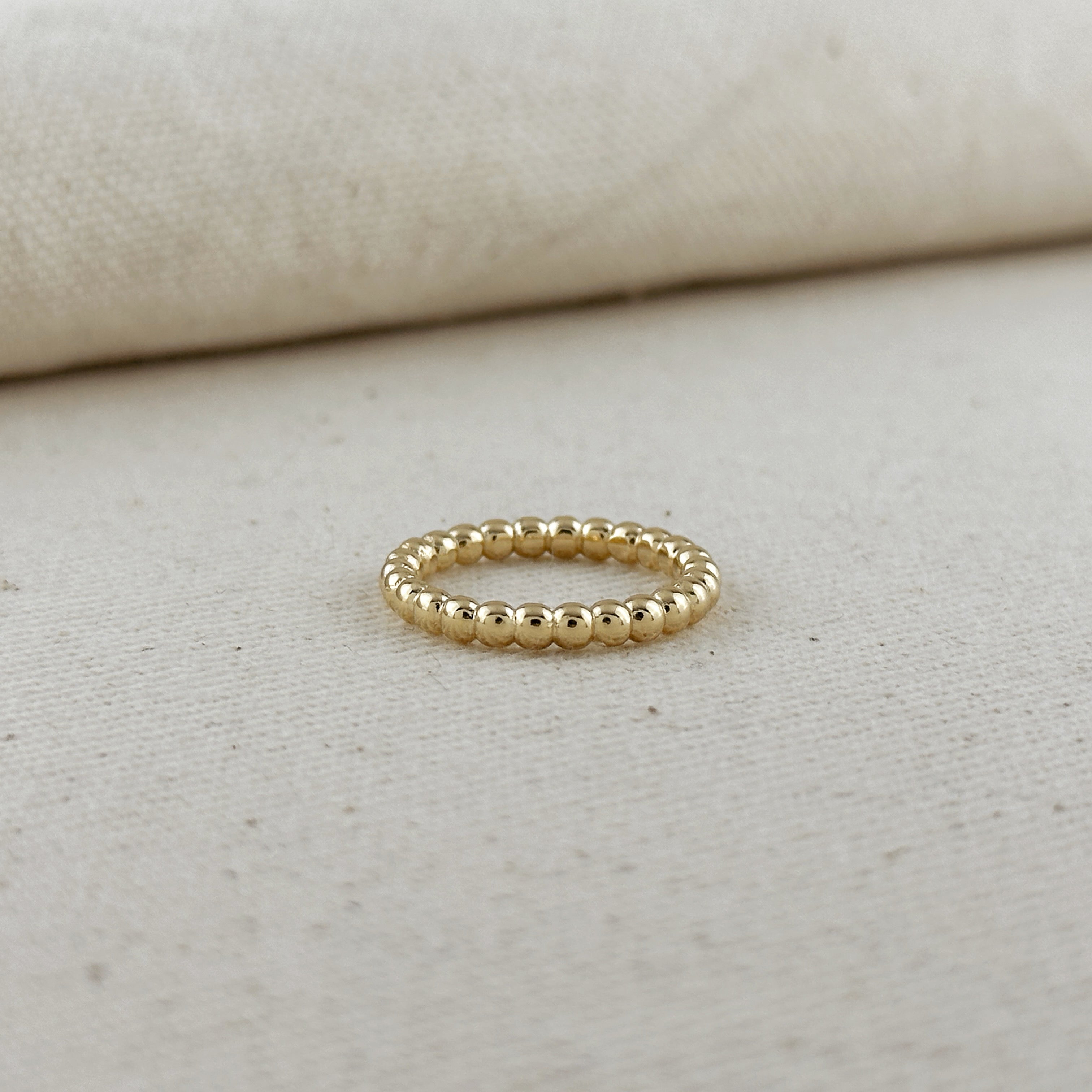 Gold Filled 18k 2mm Beaded Band Ring