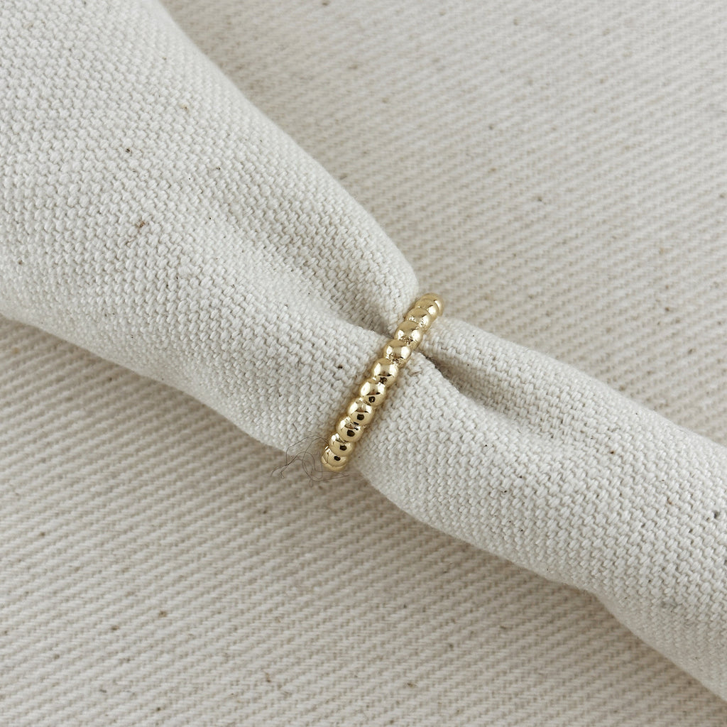 Gold Filled 18k 2mm Beaded Band Ring