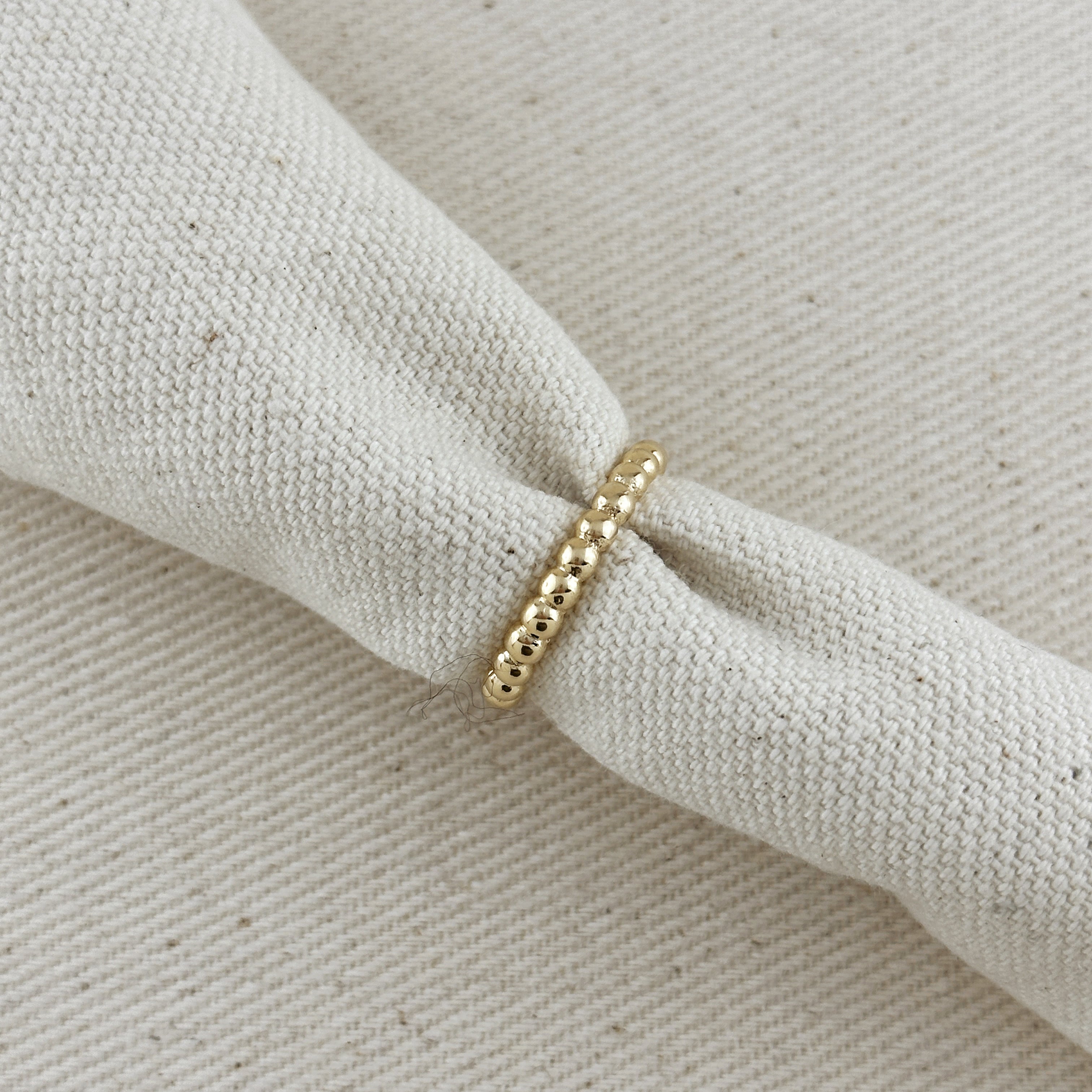Gold Filled 18k 2mm Beaded Band Ring