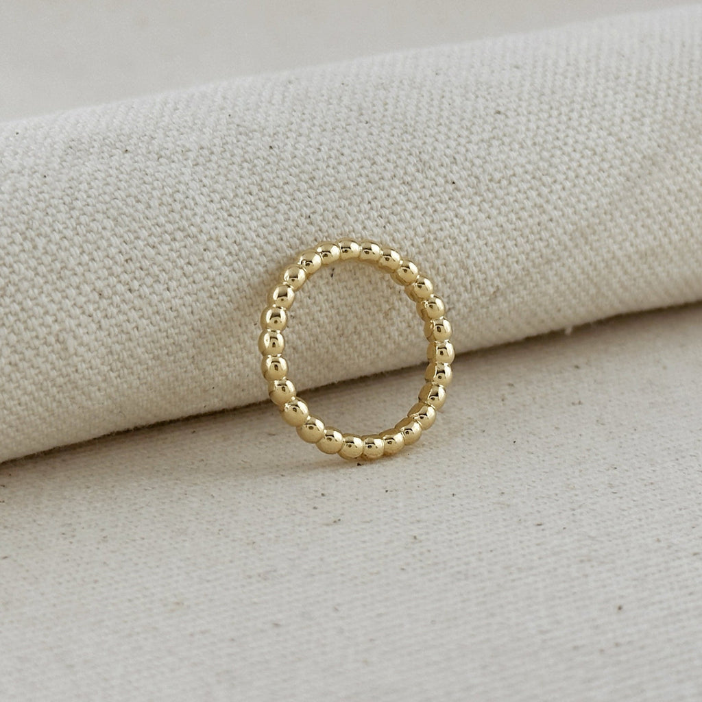 Gold Filled 18k 2mm Beaded Band Ring