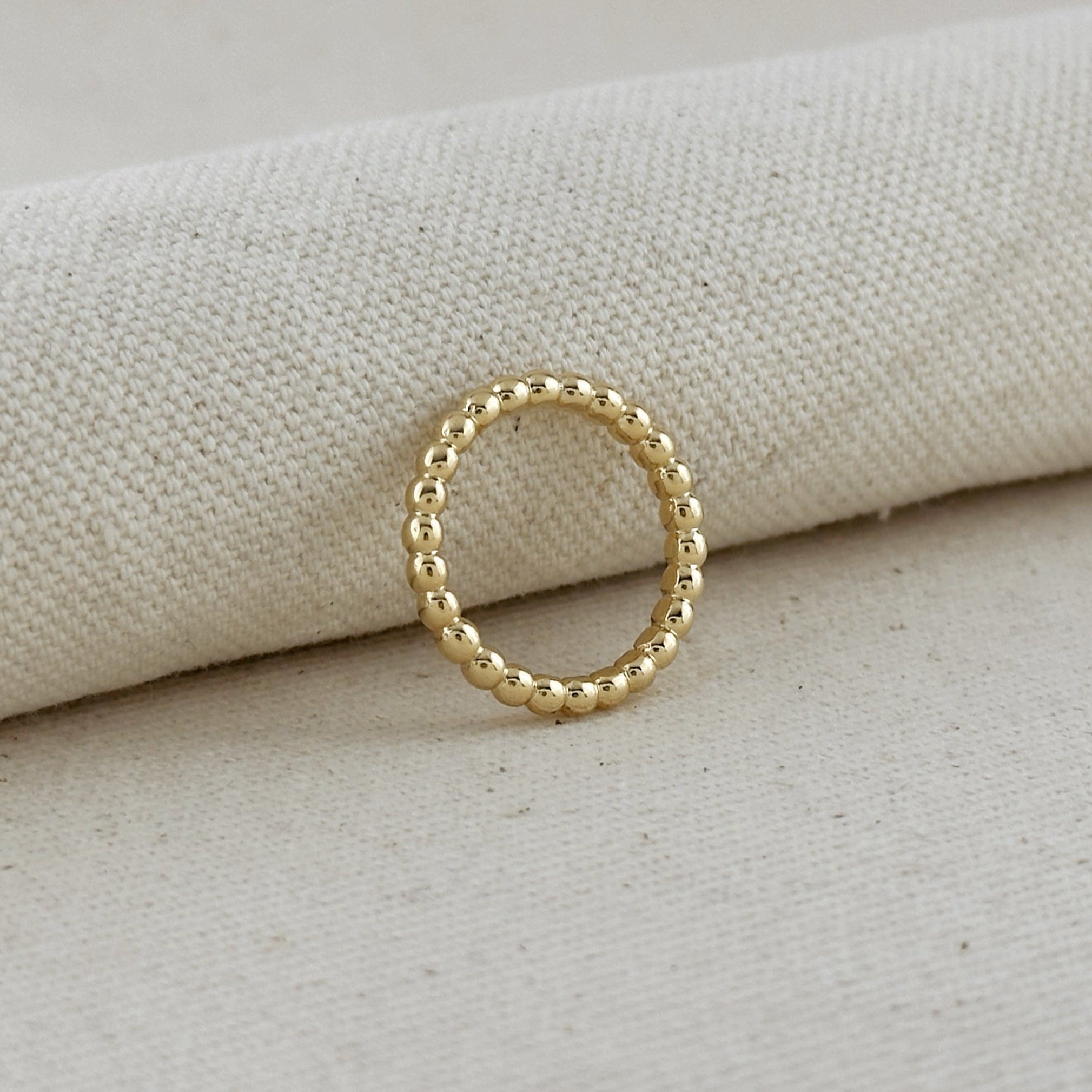 Gold Filled 18k 2mm Beaded Band Ring